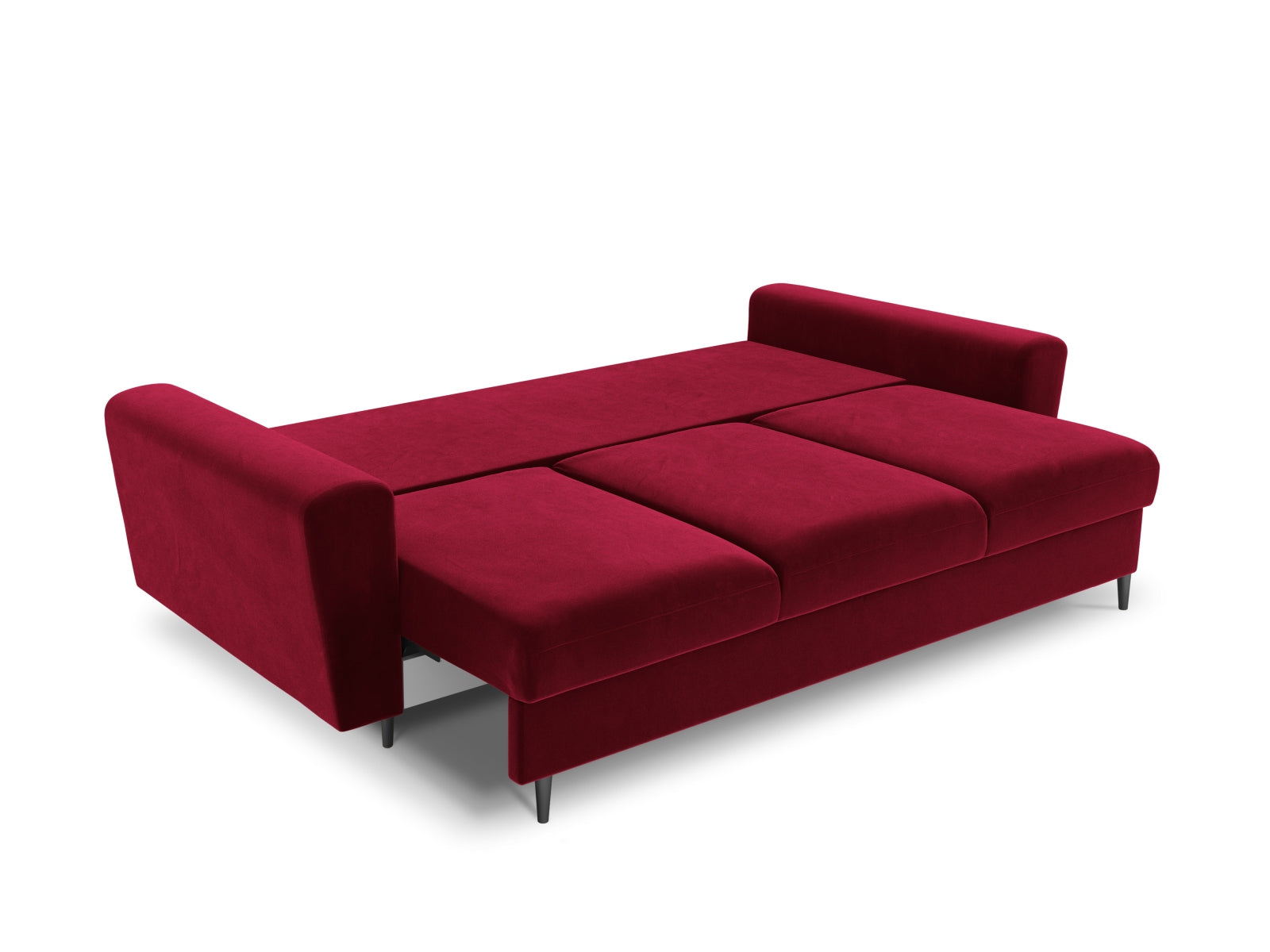 Modernes Kyoto Sofa in Grau, 3-Sitzer mit praktischer Schlaffunktion und Stauraum, ideal für kleine Räume und vielseitige Nutzung.