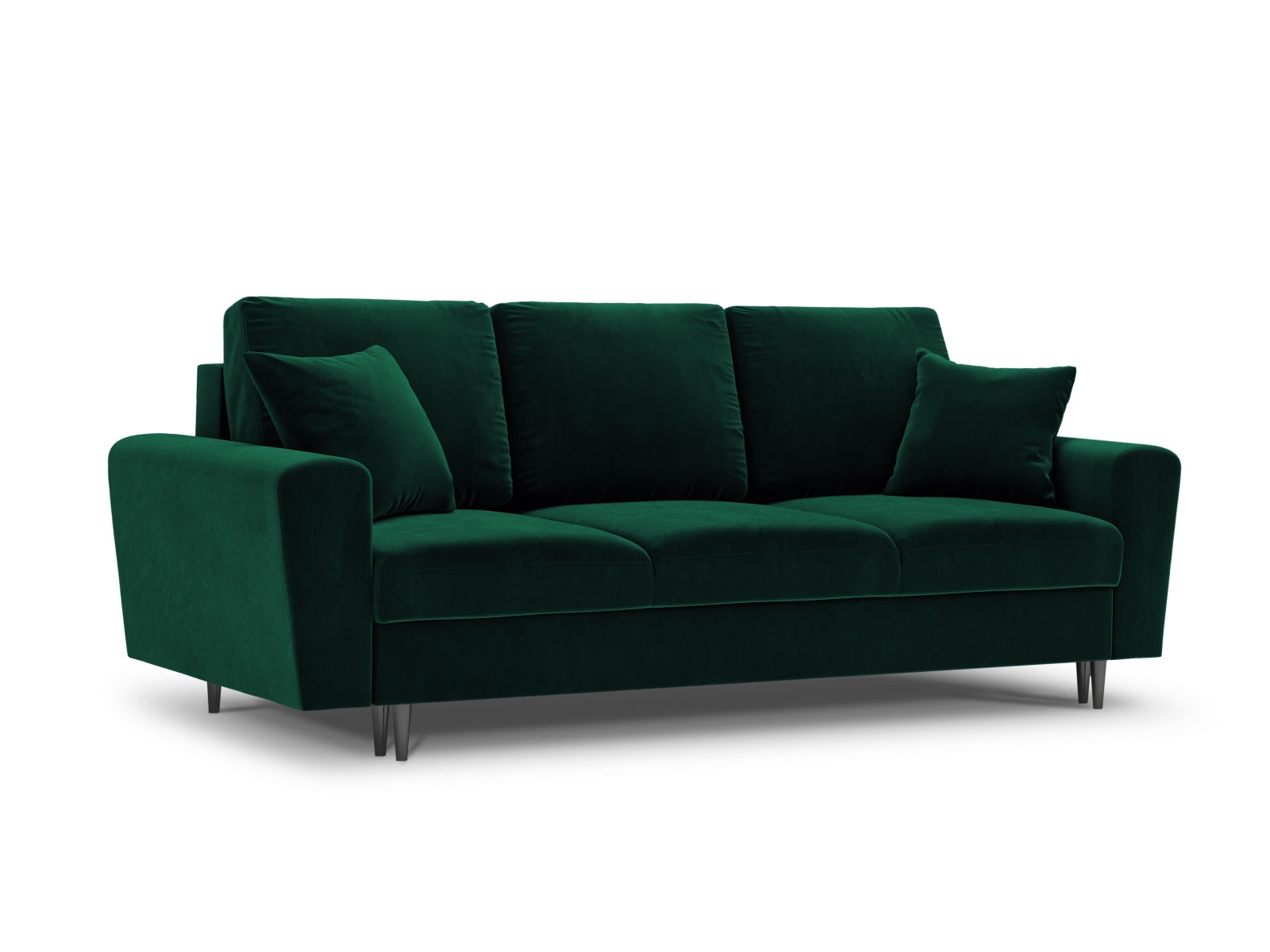 Kyoto Velour Sofa mit Schlaffunktion und Stauraumbox 3 Sitzer 100cm in Bottle Green präsentiert im Onlineshop von KAQTU Design AG. Bett ist von Cosmopolitan Design
