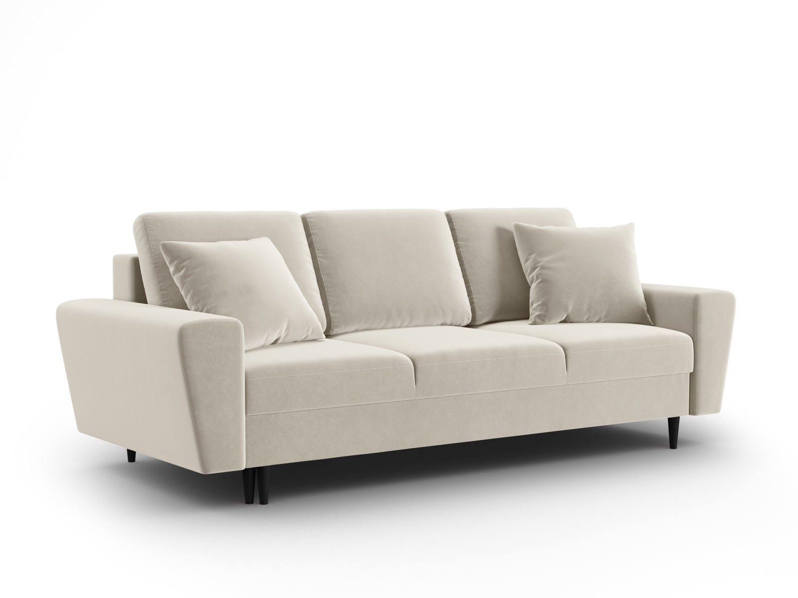 Entdecken Sie das elegante Kyoto Velour Sofa mit Schlaffunktion und Stauraum – der perfekte 3-Sitzer für stilvolle Wohnräume.