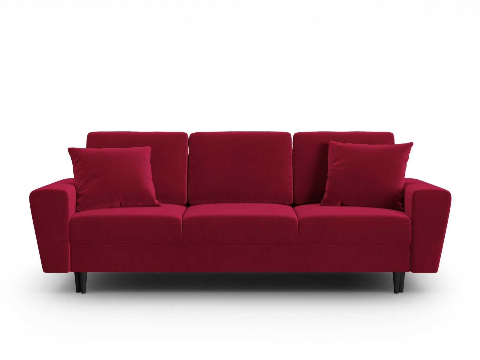 Kyoto Velour Sofa mit Schlaffunktion und Stauraumbox 3 Sitzer 100cm in Red präsentiert im Onlineshop von KAQTU Design AG. Bett ist von Cosmopolitan Design
