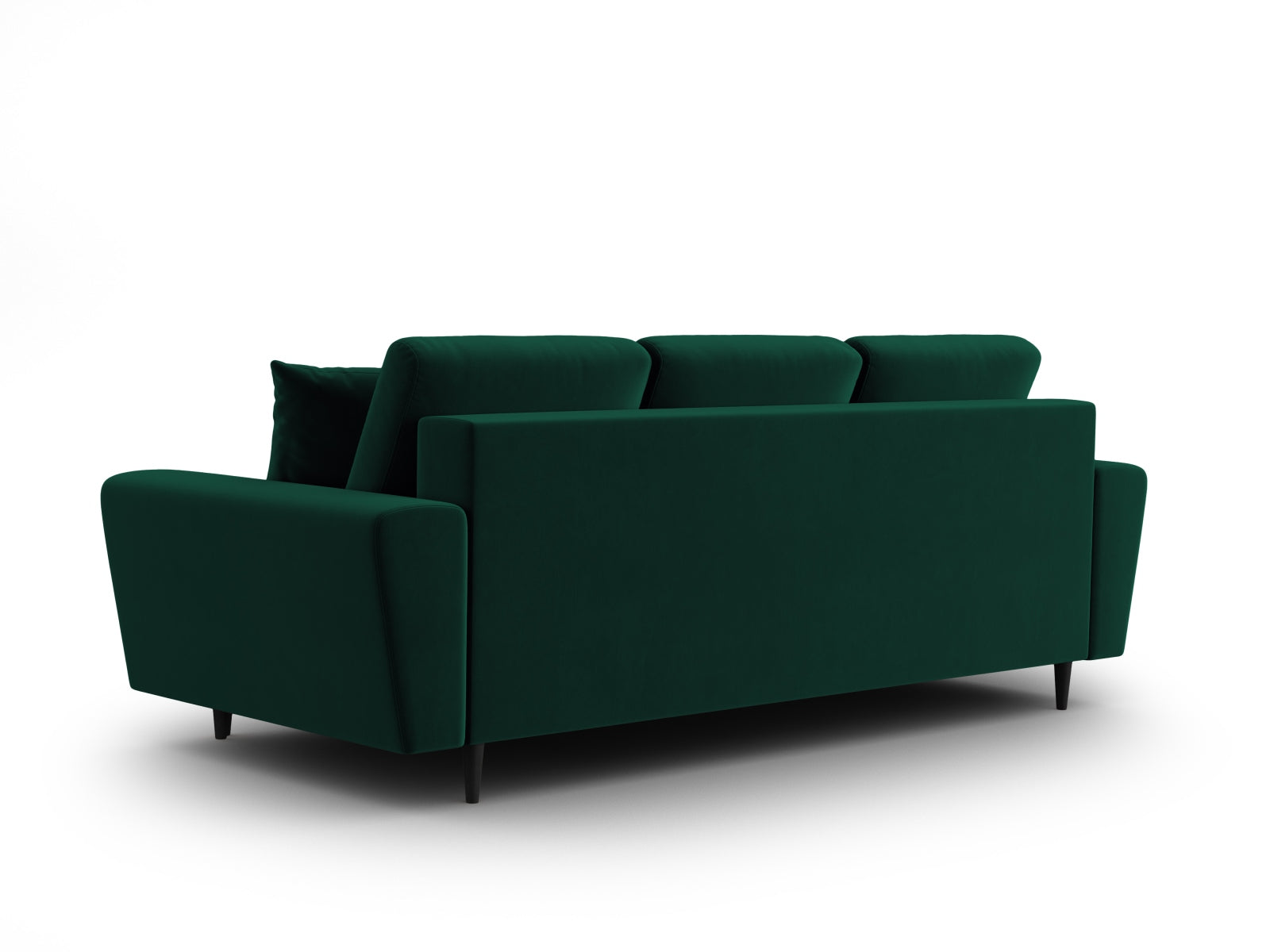 Stylisches Kyoto Bettsofa in tiefem Grün, 3-Sitzer mit integrierter Schlaffunktion und Stauraum, perfekt für vielseitige Wohnkonzepte.