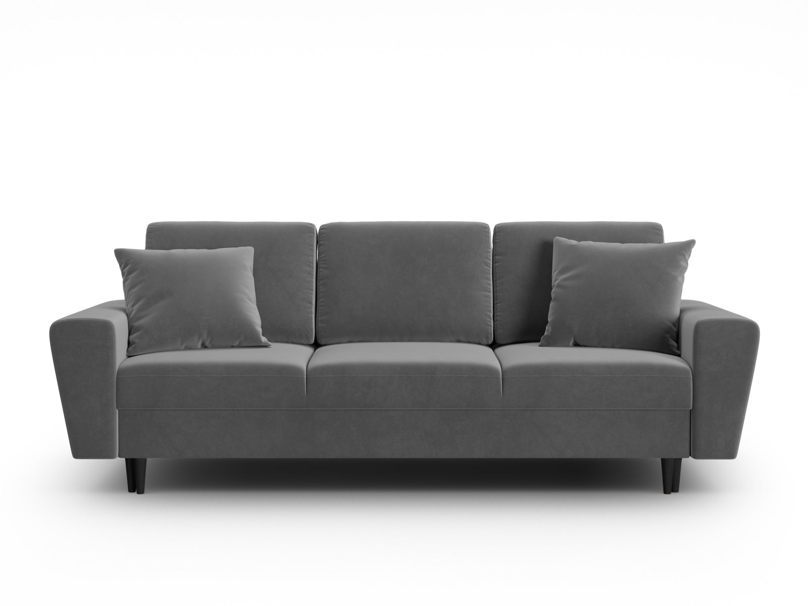 Kyoto Velour Sofa mit Schlaffunktion und Stauraumbox 3 Sitzer 100cm in Light Grey präsentiert im Onlineshop von KAQTU Design AG. Bett ist von Cosmopolitan Design