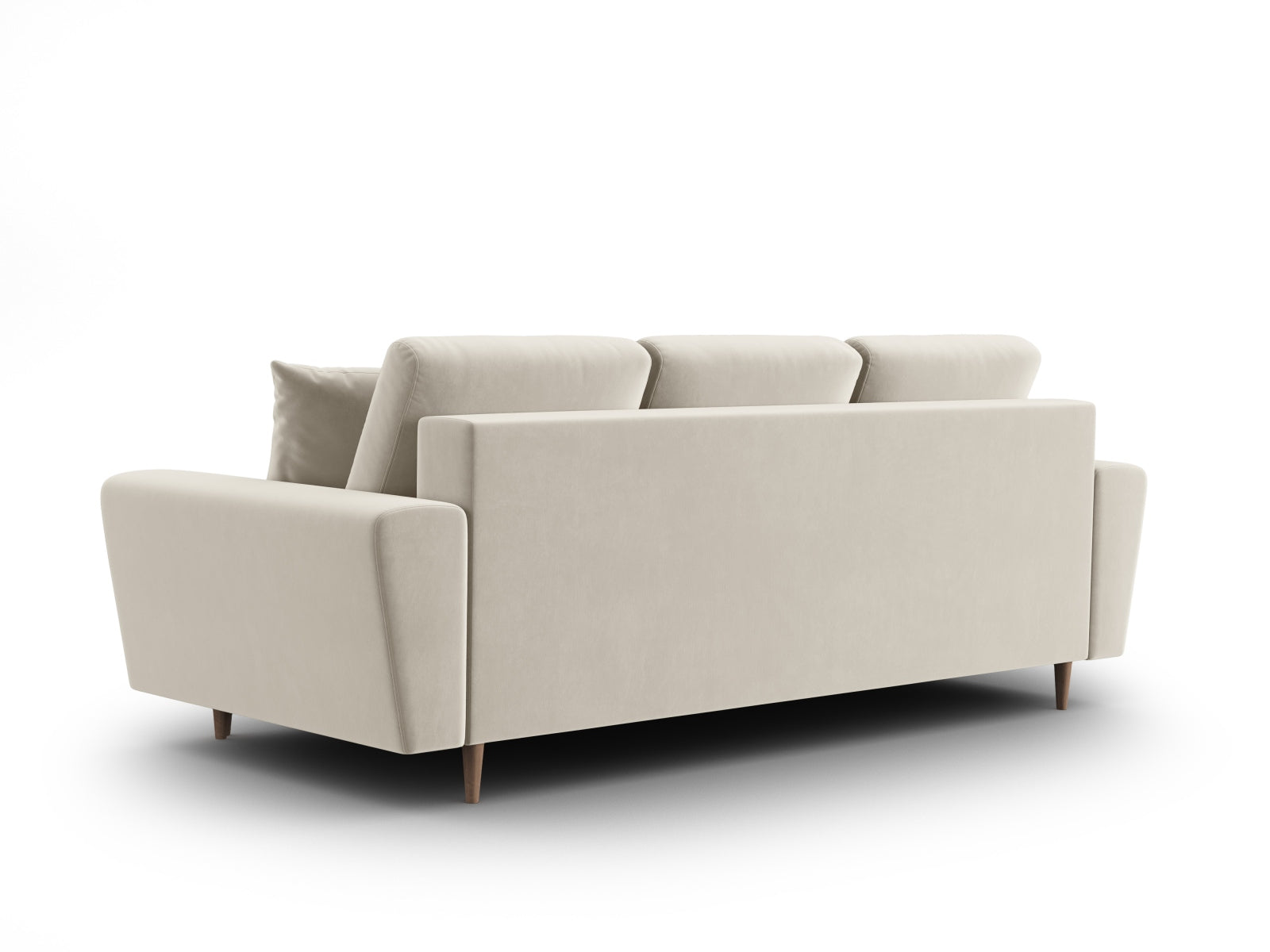 Elegantes Kyoto Sofa in hellem Beige, 3-Sitzer mit praktischer Schlaffunktion und Stauraum, perfekt für vielseitige Wohnkonzepte.
