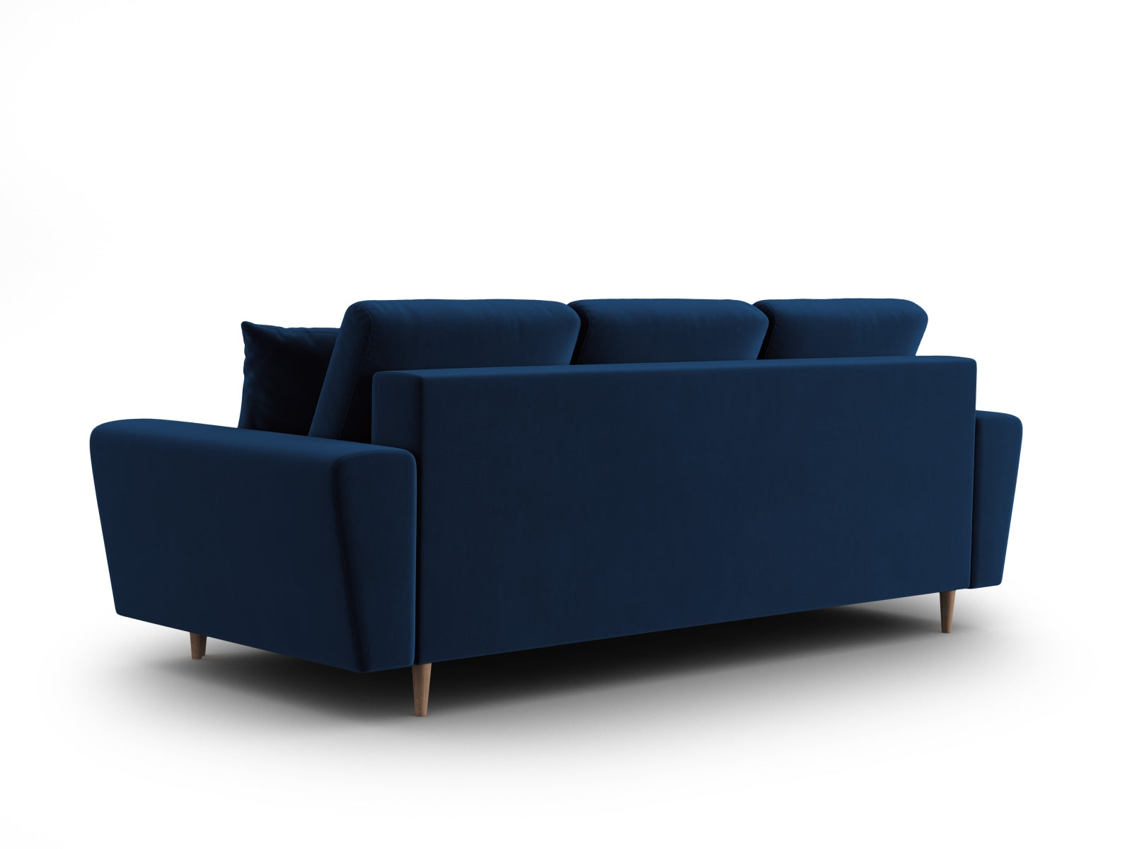 Elegantes Kyoto Sofa in stilvollem Blau, 3-Sitzer mit praktischer Schlaffunktion und Stauraum, perfekt für vielseitige Wohnräume.