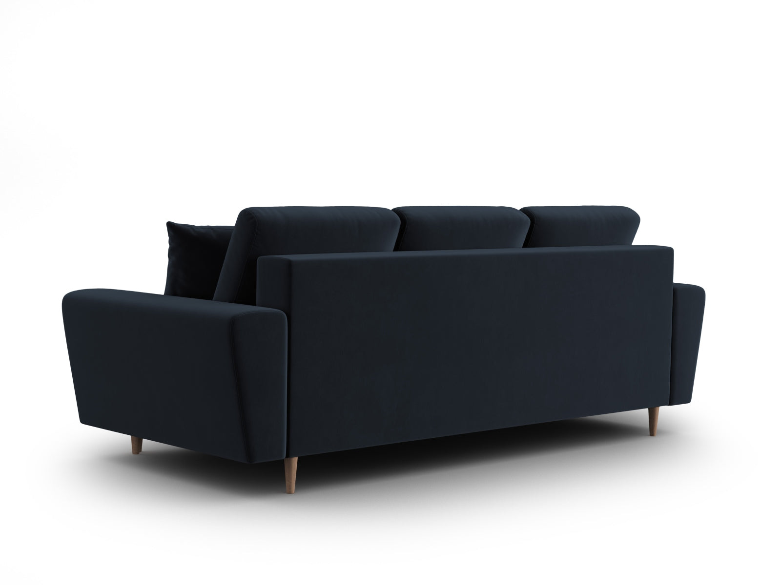 Stylisches Kyoto Bettsofa in Blau, 3-Sitzer mit praktischer Schlaffunktion und integriertem Stauraum für optimale Raumnutzung.