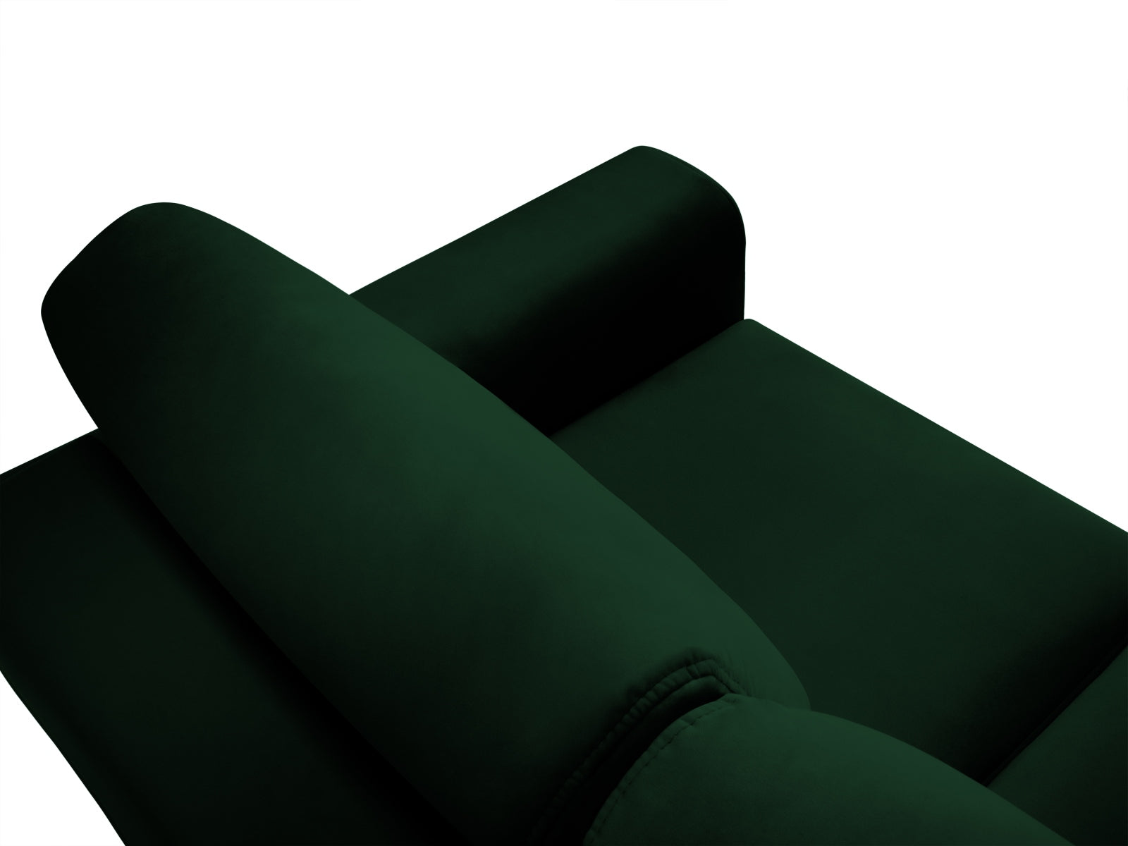 Modernes Kyoto Sofa in tiefem Grün, 3-Sitzer mit integrierter Schlaffunktion und Stauraum, perfekt für multifunktionale Wohnräume.