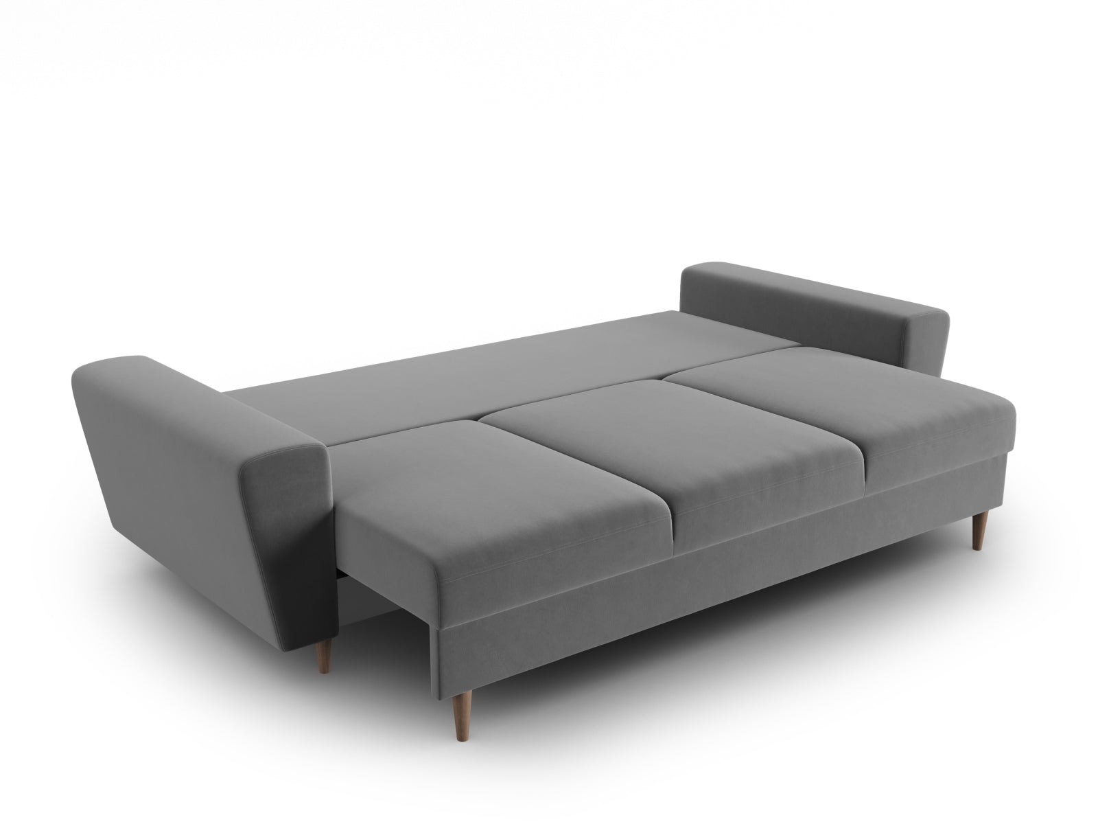 Entdecken Sie das Kyoto Velour Sofa: eleganter 3-Sitzer mit Schlaffunktion und Stauraum, ideal für stilvolle und funktionale Wohnräume.