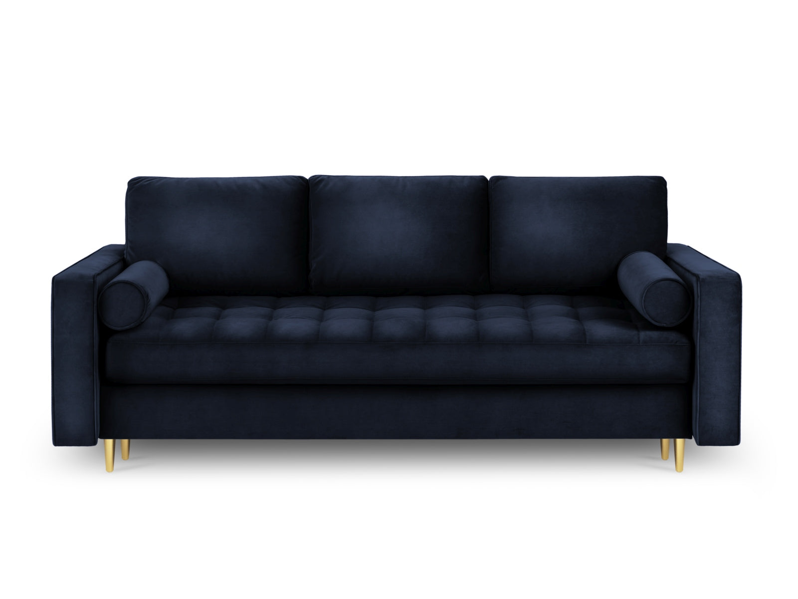 Stylisches 3-Sitzer Sofa Aspen in Royal Blue, multifunktional mit Schlaffunktion und integriertem Stauraum für zeitgemäße Wohnräume.