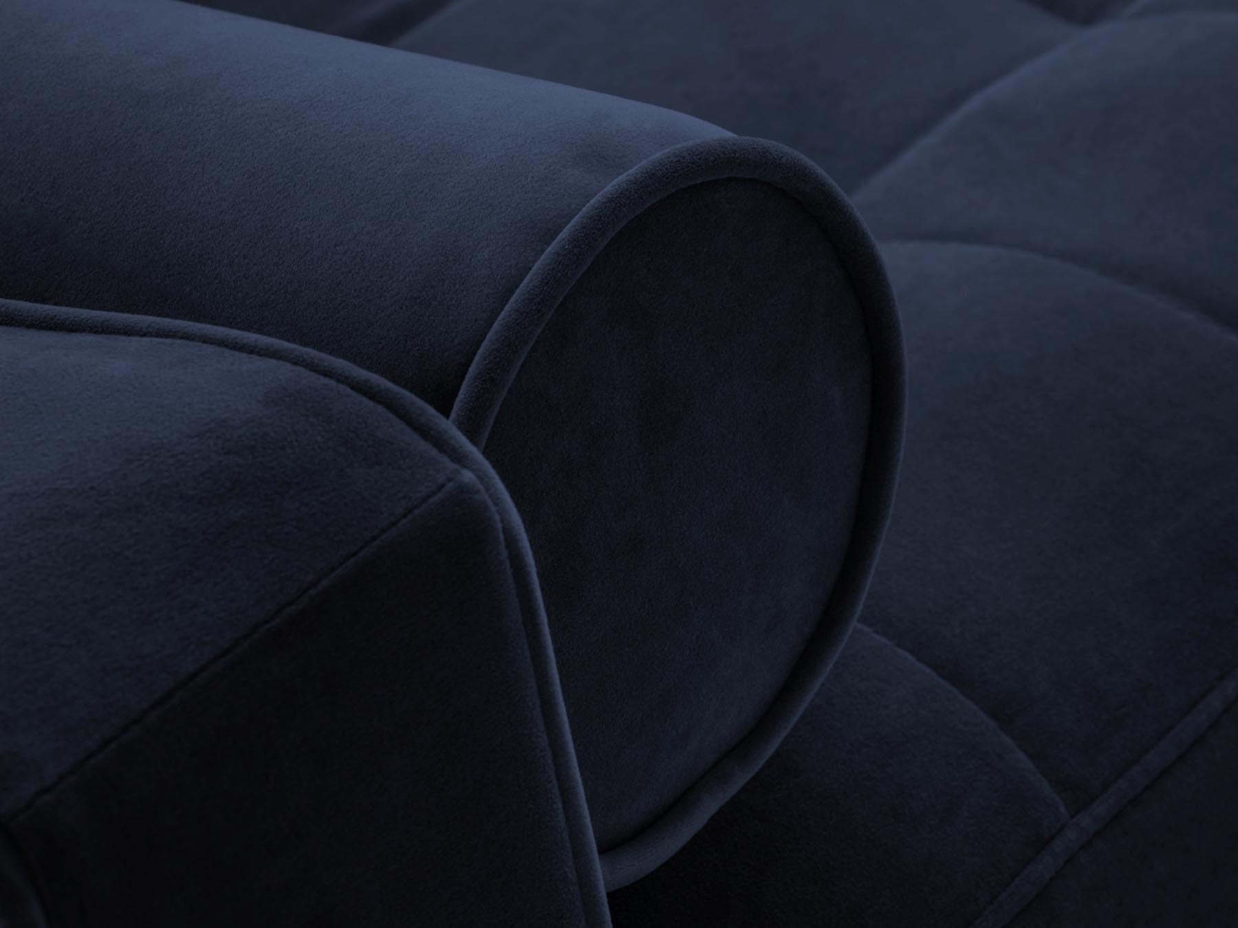 Stylisches 3-Sitzer Sofa Aspen in Royal Blue, perfekt für jedes Wohnzimmer, mit cleverer Schlaffunktion und integriertem Stauraum.