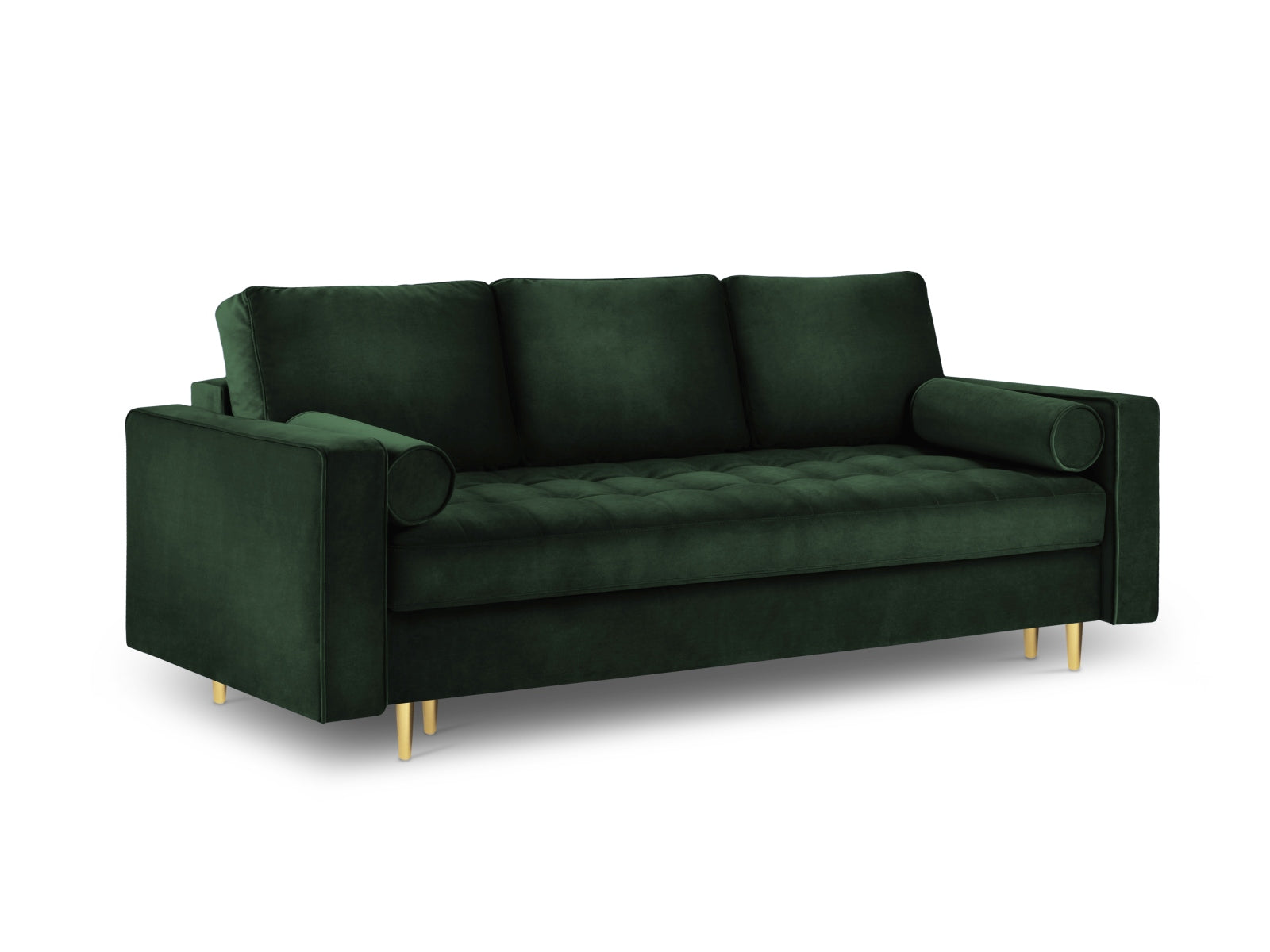 3-Sitzer Sofa Aspen mit Schlaffunktion und Stauraum in Bottle Green-Salvador präsentiert im Onlineshop von KAQTU Design AG. Bettsofa ist von Cosmopolitan Design