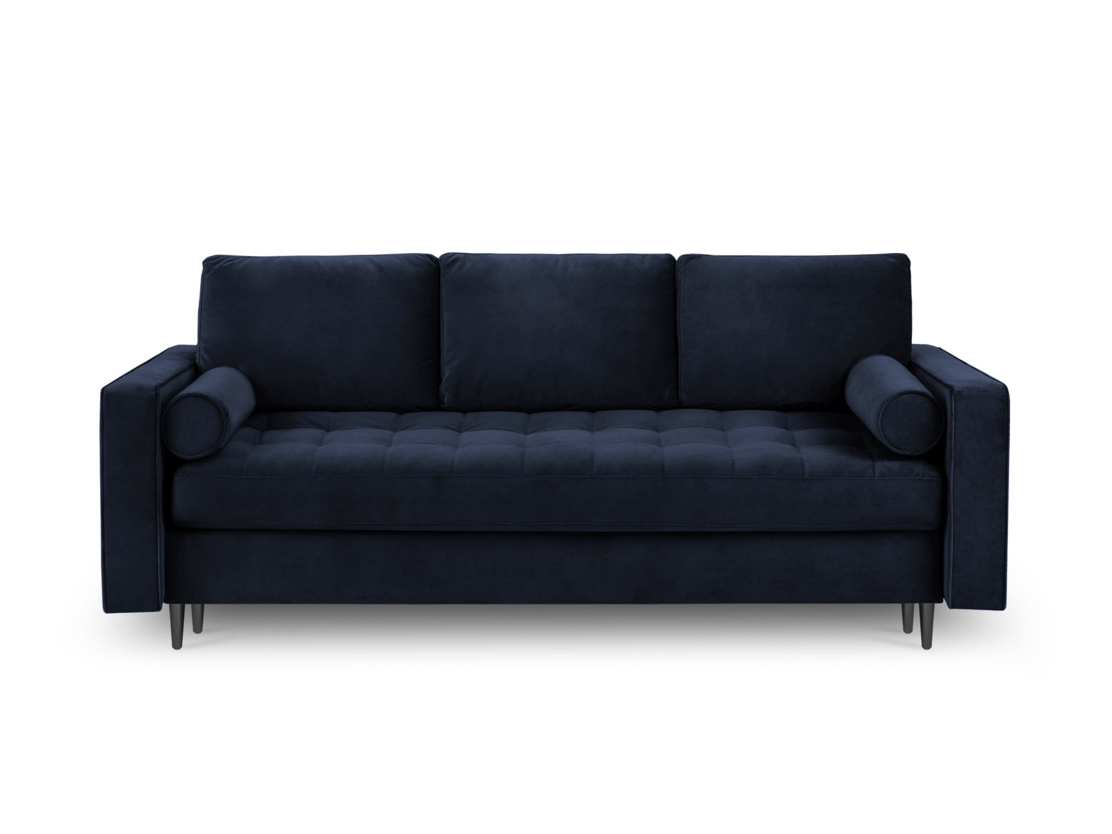 Elegantes 3-Sitzer Sofa Aspen in Royal Blue, ideal für moderne Wohnräume, bietet praktische Schlaffunktion und zusätzlichen Stauraum.