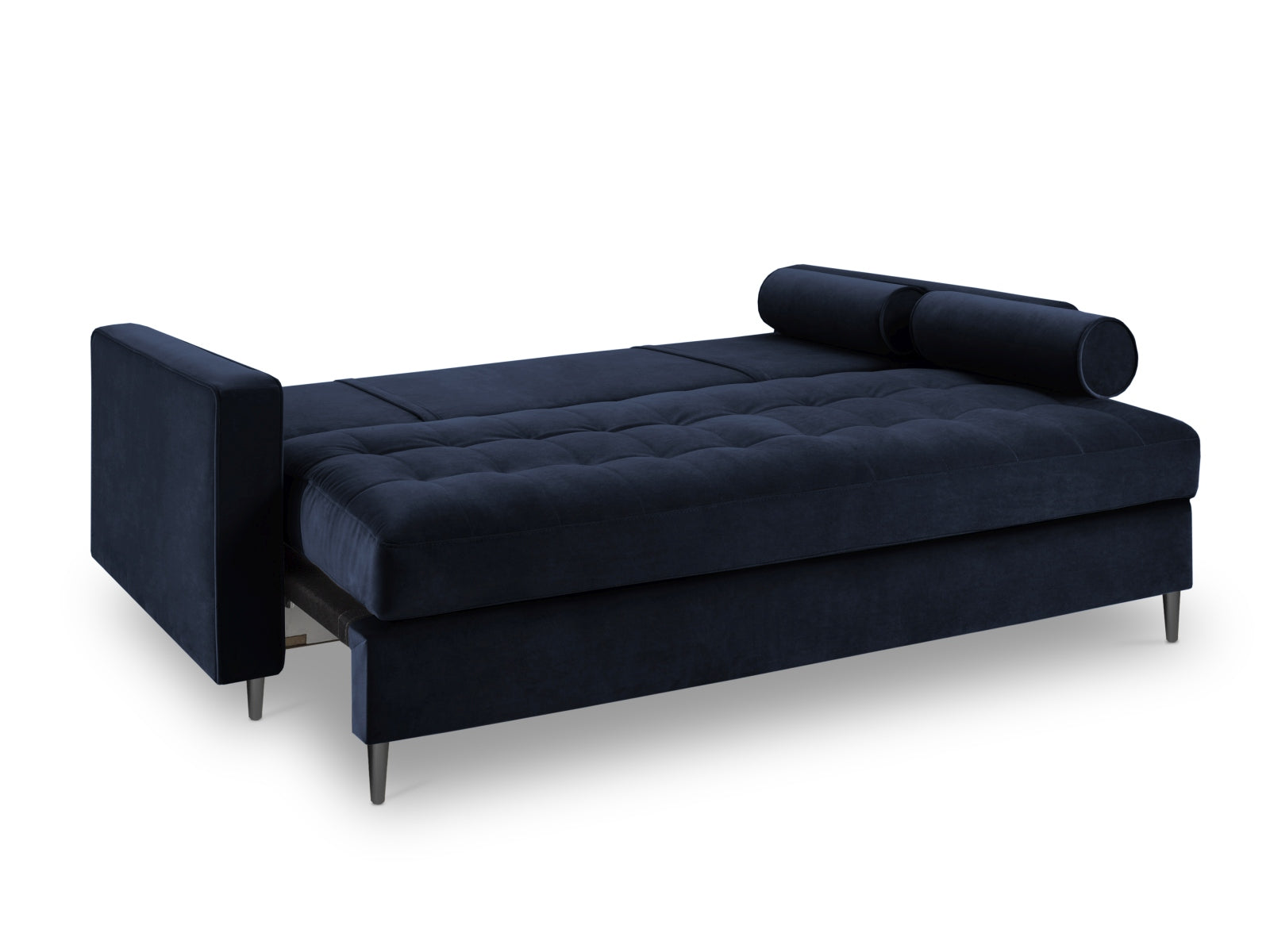 Elegantes 3-Sitzer Sofa Aspen in Royal Blue, ideal für moderne Wohnräume, bietet praktische Schlaffunktion und zusätzlichen Stauraum.