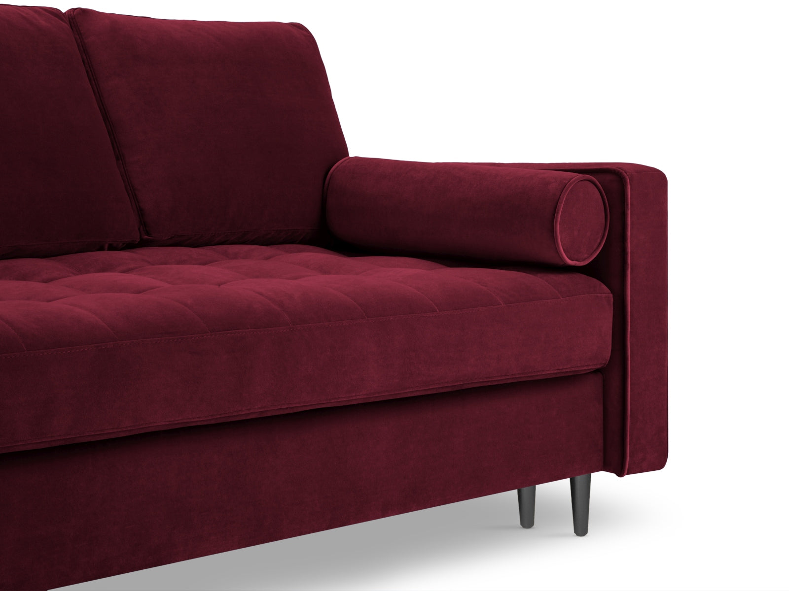 Elegantes 3-Sitzer Sofa Aspen in Red-Salvador, ideal für Wohnräume, bietet Schlaffunktion und praktischen Stauraum für mehr Ordnung.