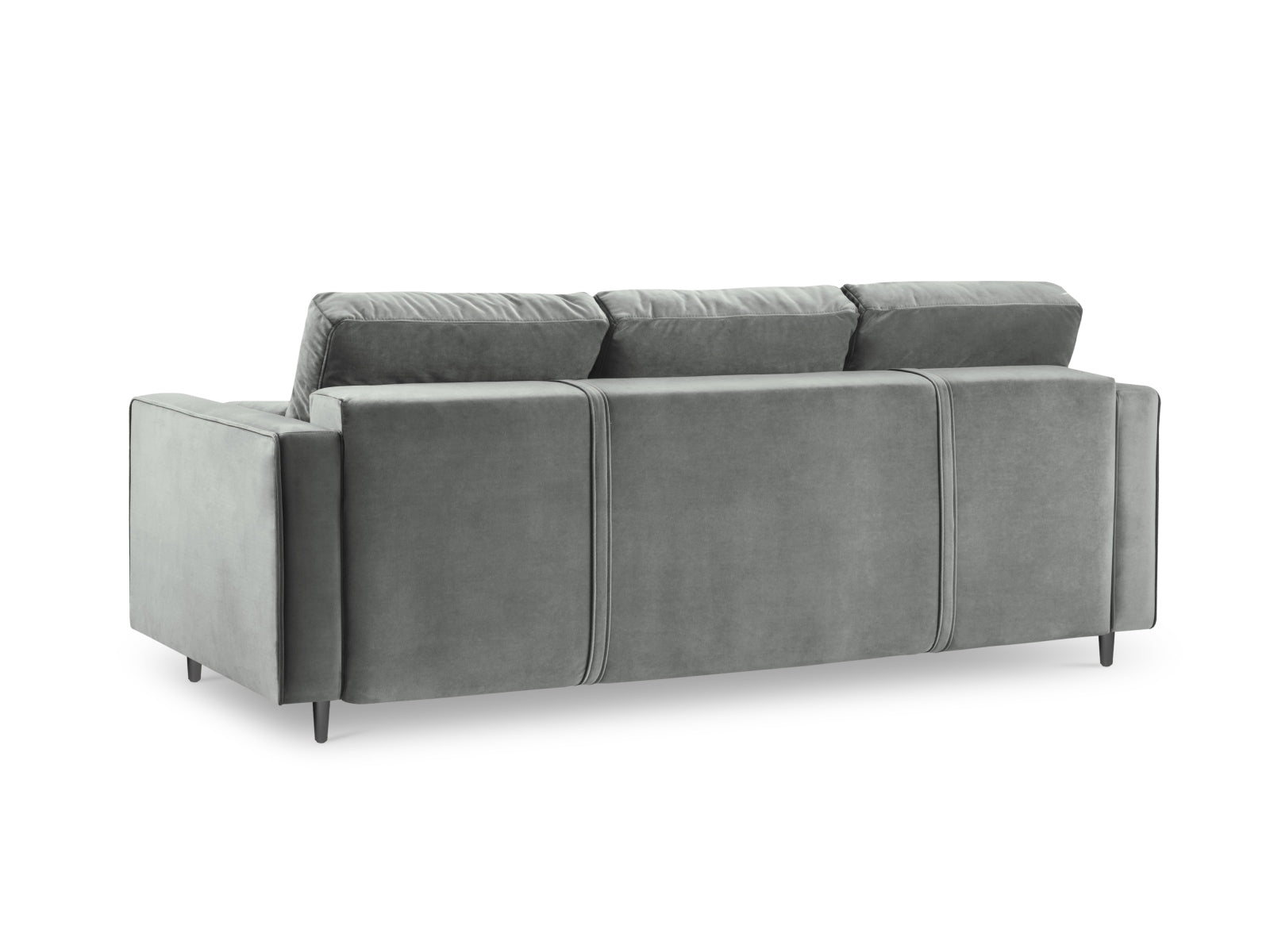 Modernes 3-Sitzer Sofa Aspen in elegantem Grau, ideal als Schlafsofa mit praktischem Stauraum für zusätzlichen Komfort und Funktionalität.