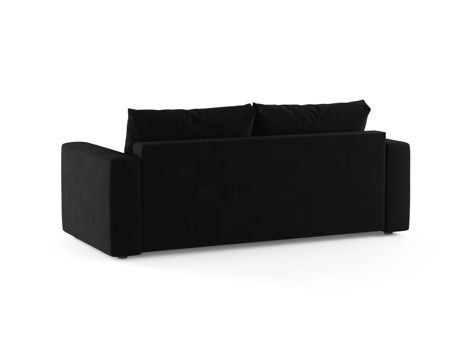 Modernes 3-Sitzer Bettsofa Grena in edlem Schwarz, perfekt für Gästeübernachtungen und gemütliche Abende im Wohnbereich.