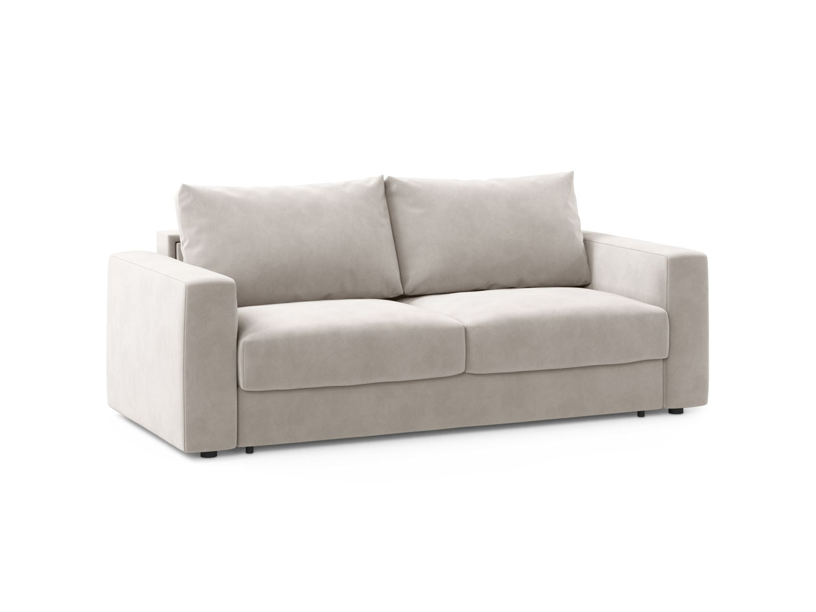 Beige 3-Sitzer Sofa Grena von Cosmopolitan Design, vielseitig einsetzbar mit Schlaffunktion, ideal für moderne Wohnräume.