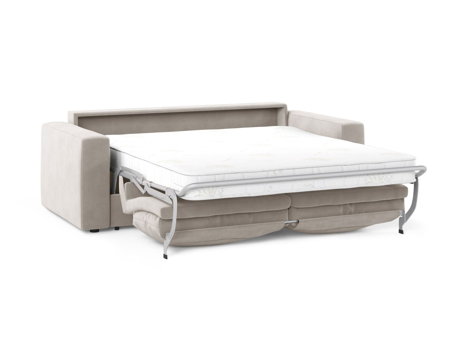 Beige 3-Sitzer Sofa Grena von Cosmopolitan Design, vielseitig einsetzbar als komfortables Bettsofa für Gäste und entspannte Abende.