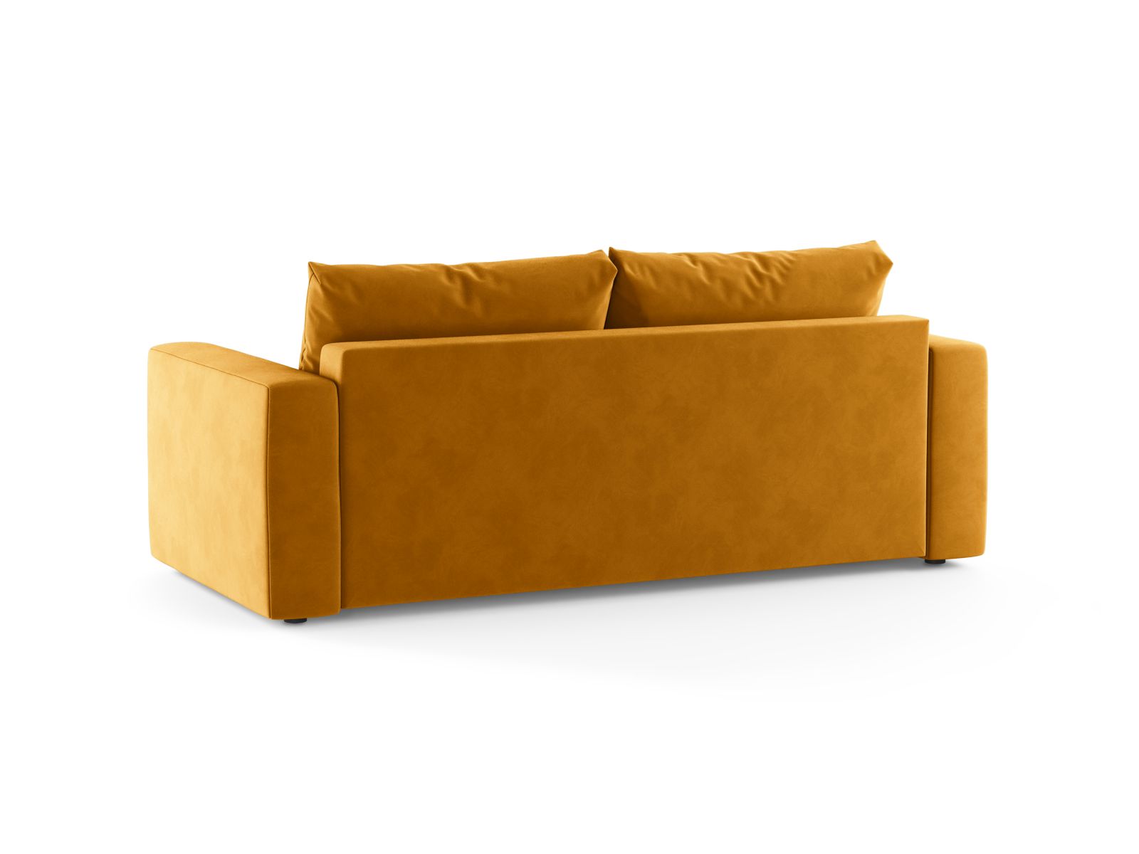 Modernes 3-Sitzer Sofa Grena in leuchtendem Gelb, perfekt für gemütliche Abende und als praktisches Bettsofa für Gäste.