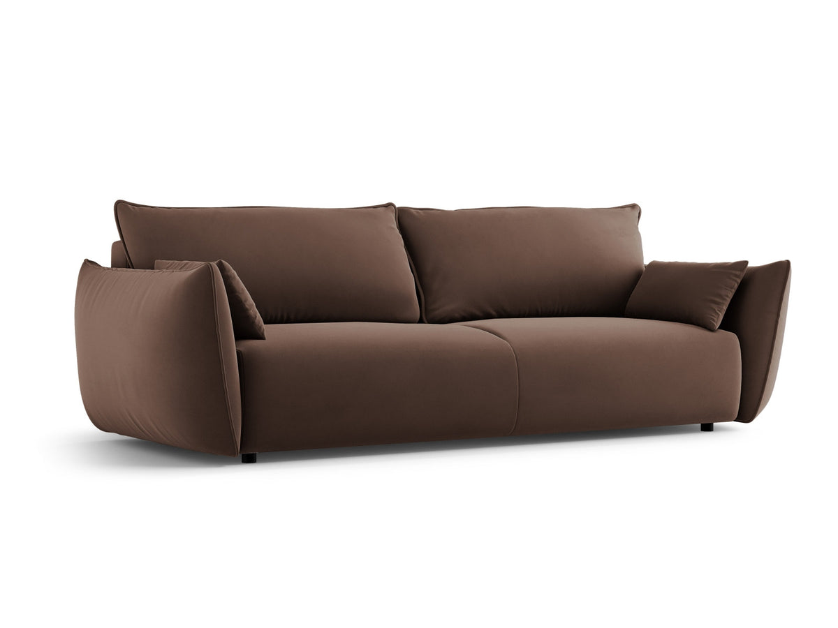 Bettsofa Matera von Cosmopolitan Design, 3-Sitzer mit Stoffbezug und schwarzen Kunststoffbeinen