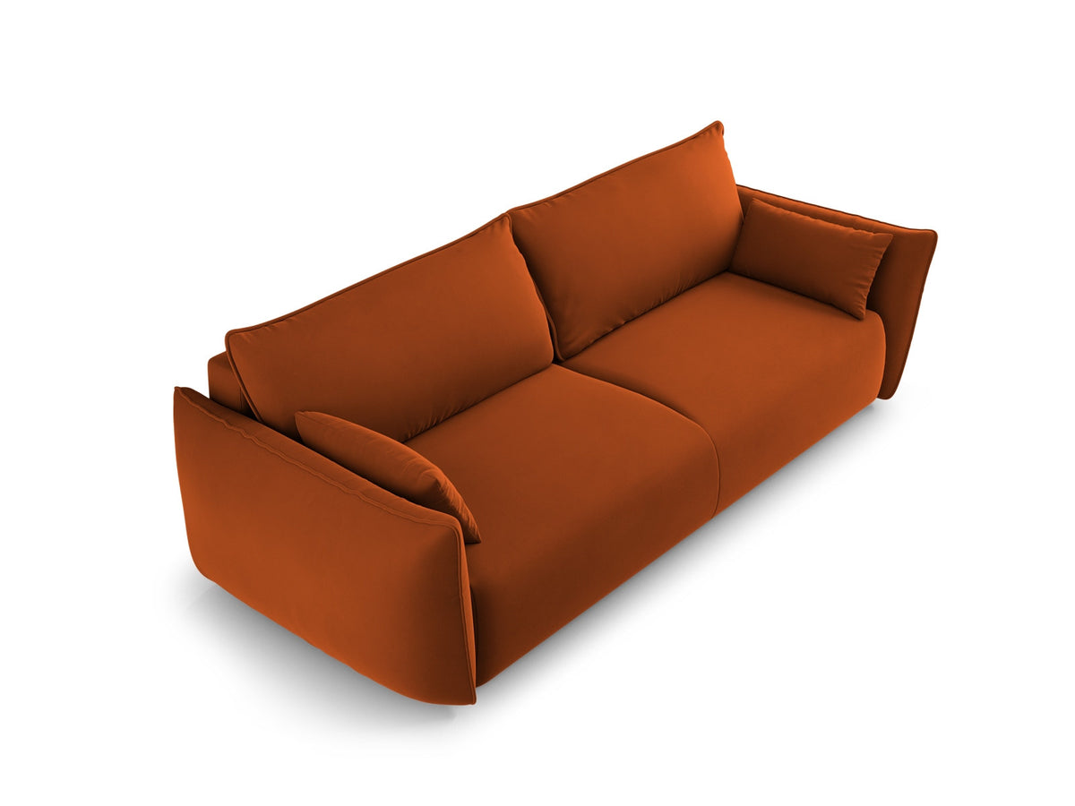 Bettsofa Matera von Cosmopolitan Design, 3-Sitzer mit Stoffbezug und schwarzen Kunststoffbeinen