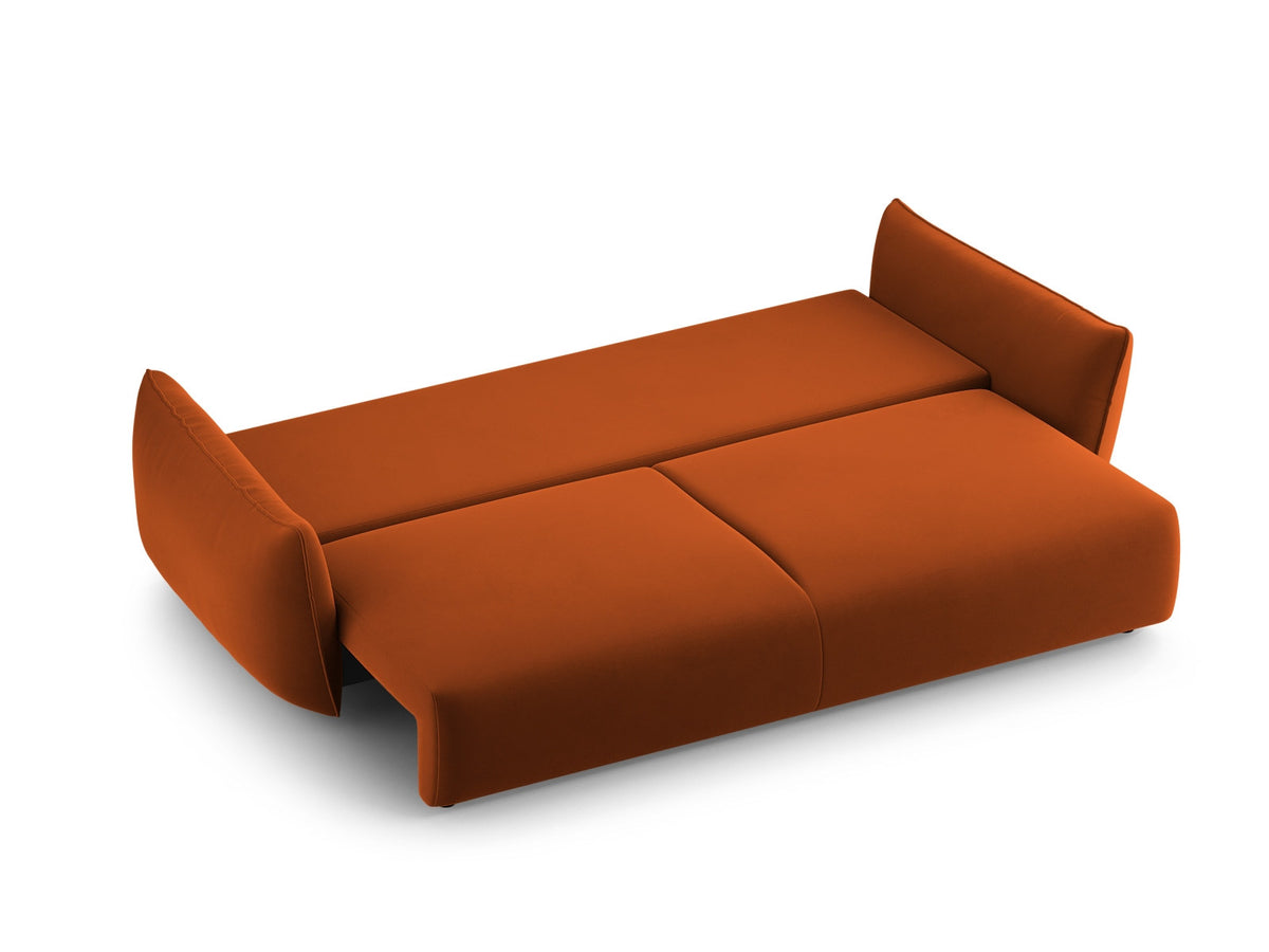 Bettsofa Matera von Cosmopolitan Design, 3-Sitzer mit Stoffbezug und schwarzen Kunststoffbeinen