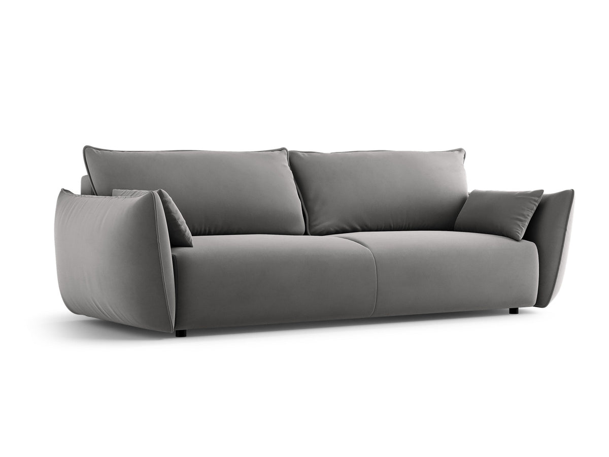 Bettsofa Matera von Cosmopolitan Design, 3-Sitzer mit Stoffbezug und schwarzen Kunststoffbeinen