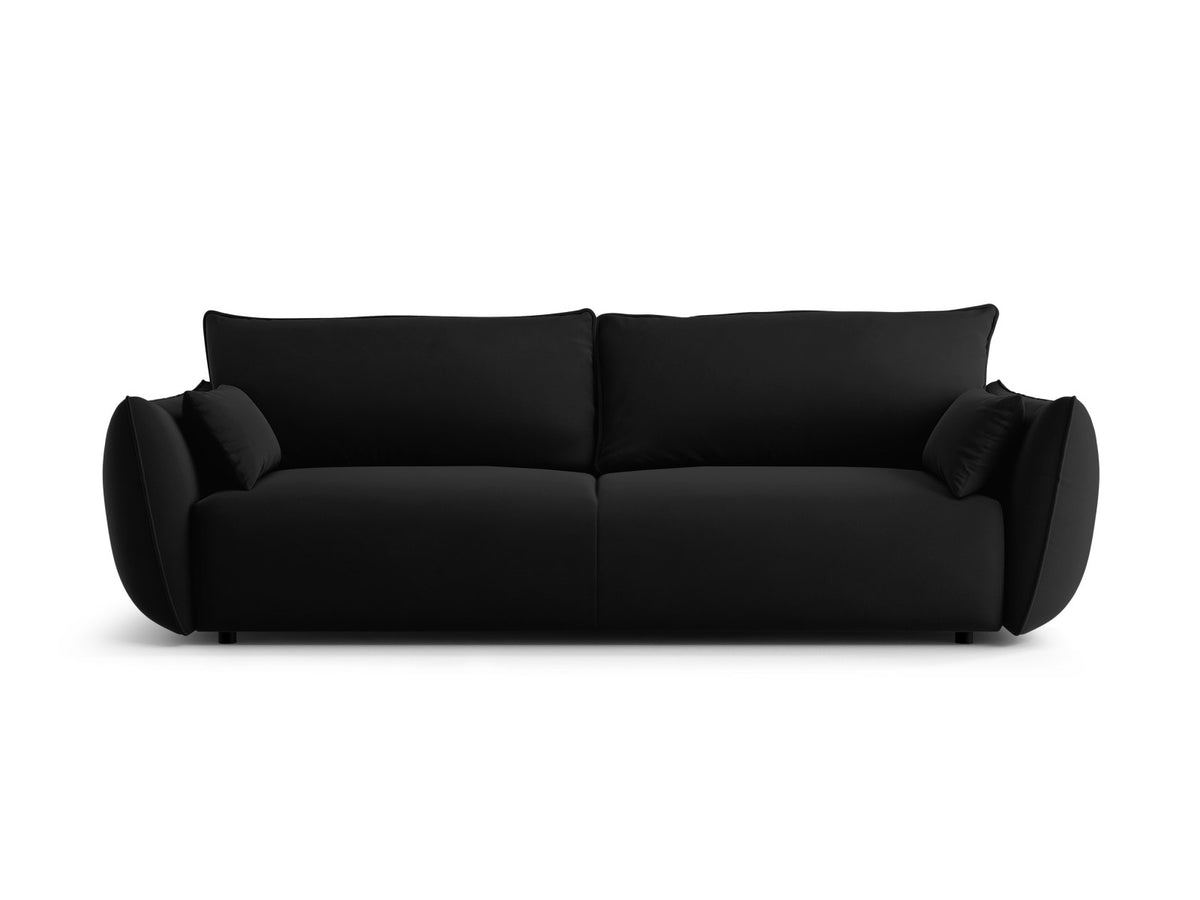 Bettsofa Matera von Cosmopolitan Design, 3-Sitzer mit Stoffbezug und schwarzen Kunststoffbeinen