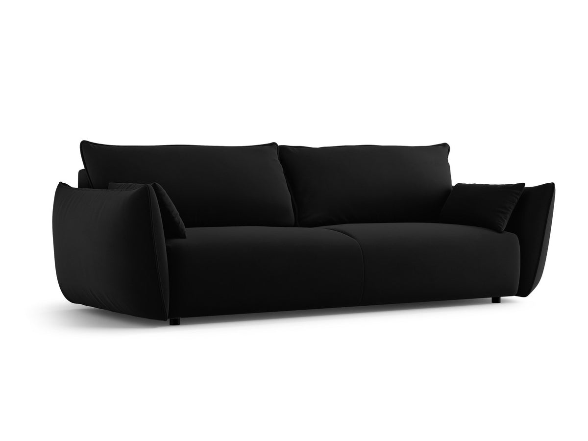 Bettsofa Matera von Cosmopolitan Design, 3-Sitzer mit Stoffbezug und schwarzen Kunststoffbeinen