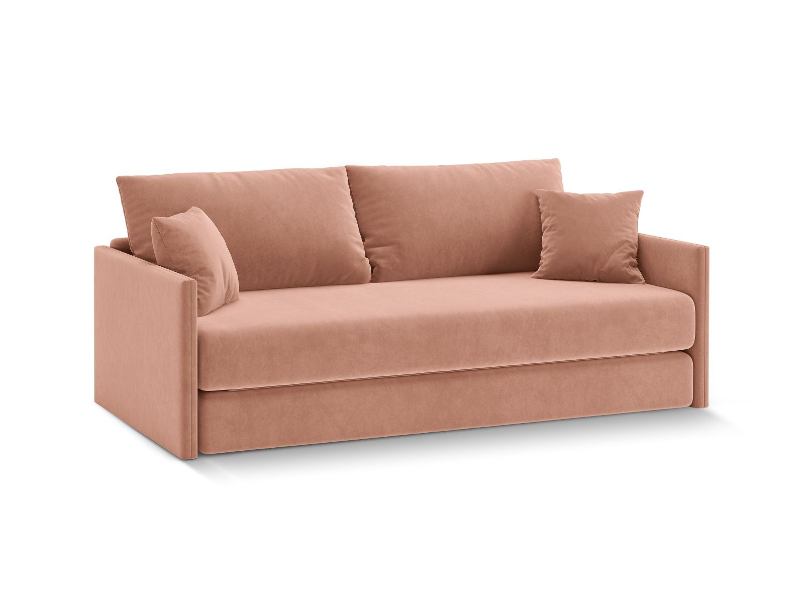 Elegantes 3-Sitzer Sofa Shannon in Pink-Salvador, ideal als Bettsofa für stilvolle Wohnräume, präsentiert von Cosmopolitan Design.