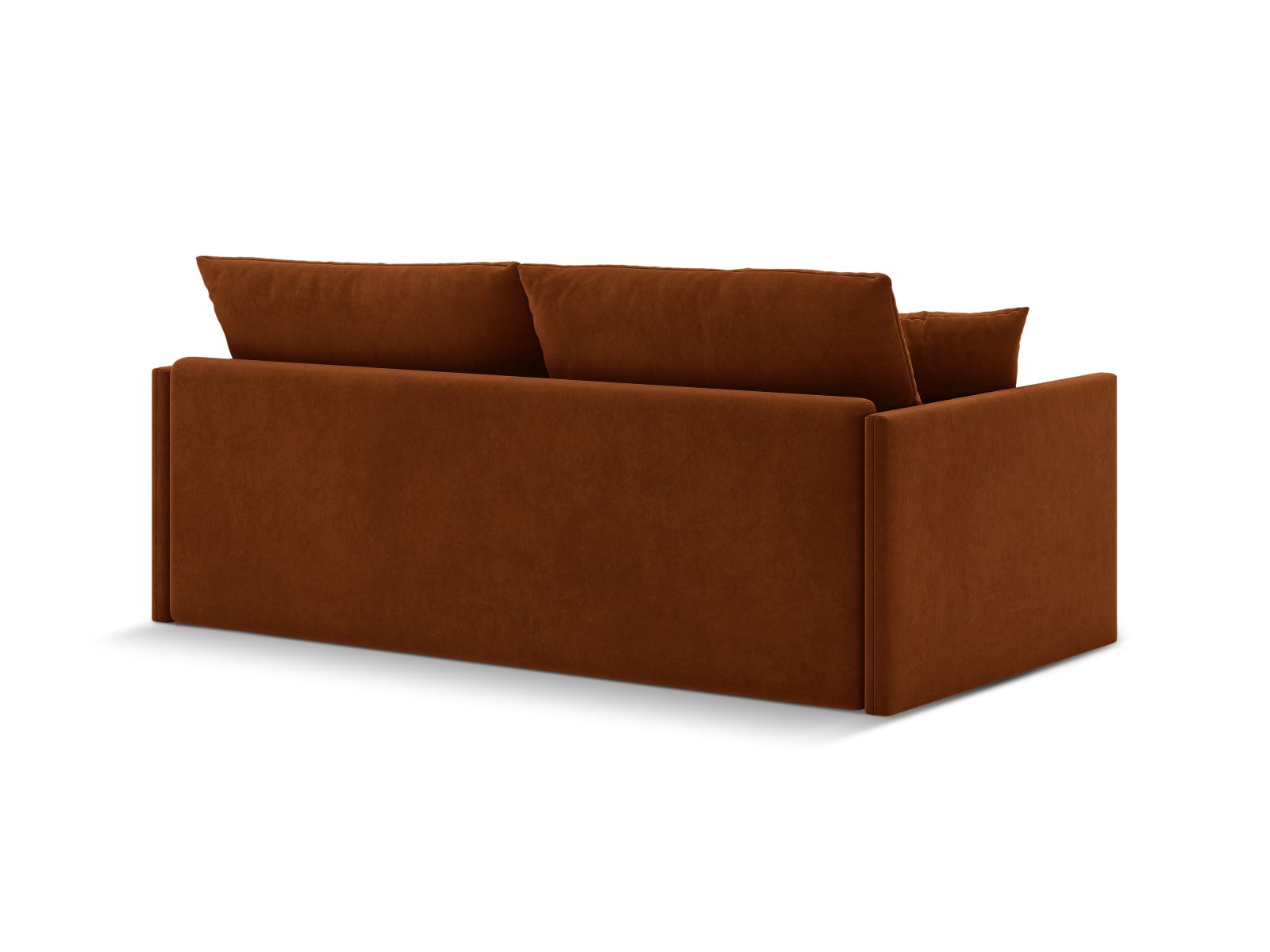 Elegantes 3-Sitzer Sofa Shannon in warmem Terracotta, ideal als Schlafsofa für entspannte Nächte und stilvolle Wohnräume.