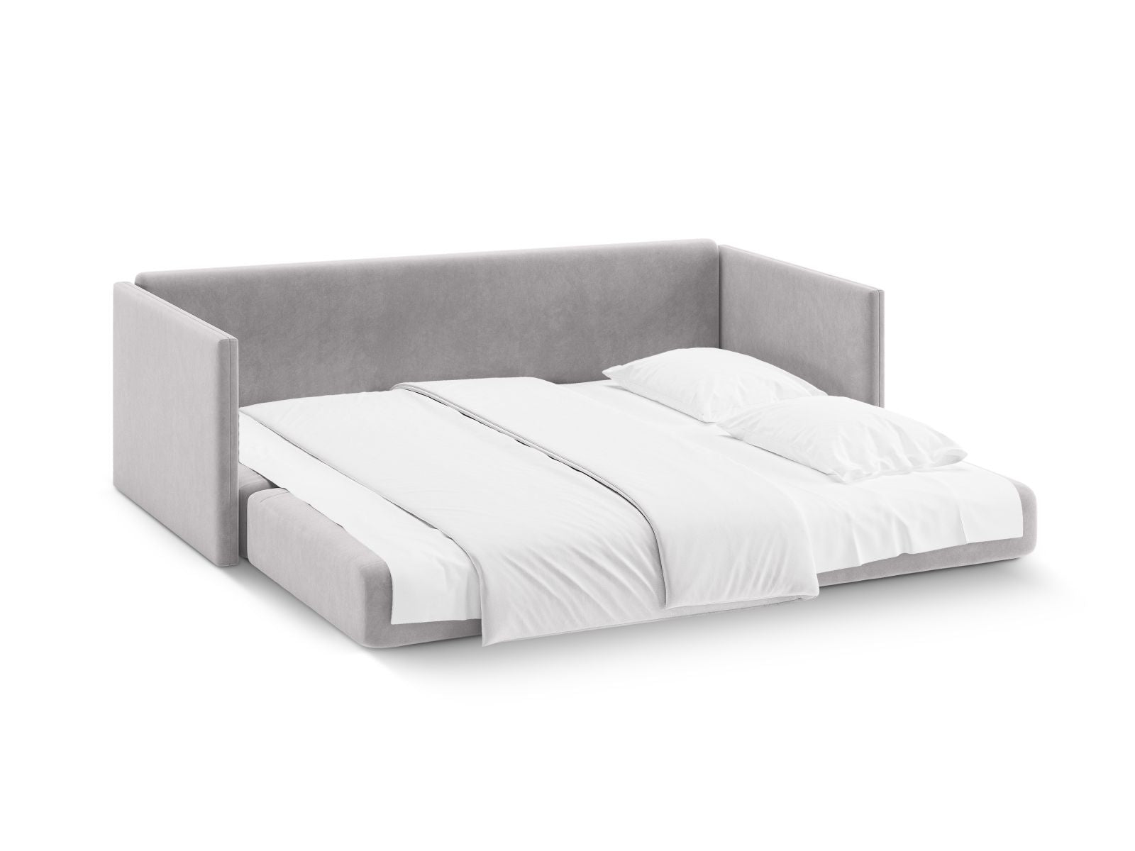 Modernes 3-Sitzer Bettsofa Shannon in ansprechendem Grau, perfekt für entspannte Abende und als komfortable Schlaflösung.