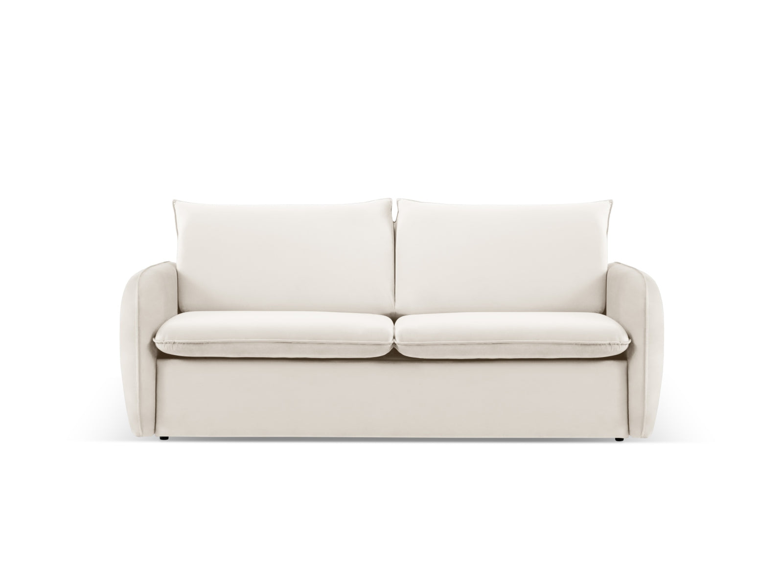 Vienna Velour Sofa mit Schlaffunktion 3 Sitzer 102cm in Light Beige/Schwarz präsentiert im Onlineshop von KAQTU Design AG. Bett ist von Cosmopolitan Design