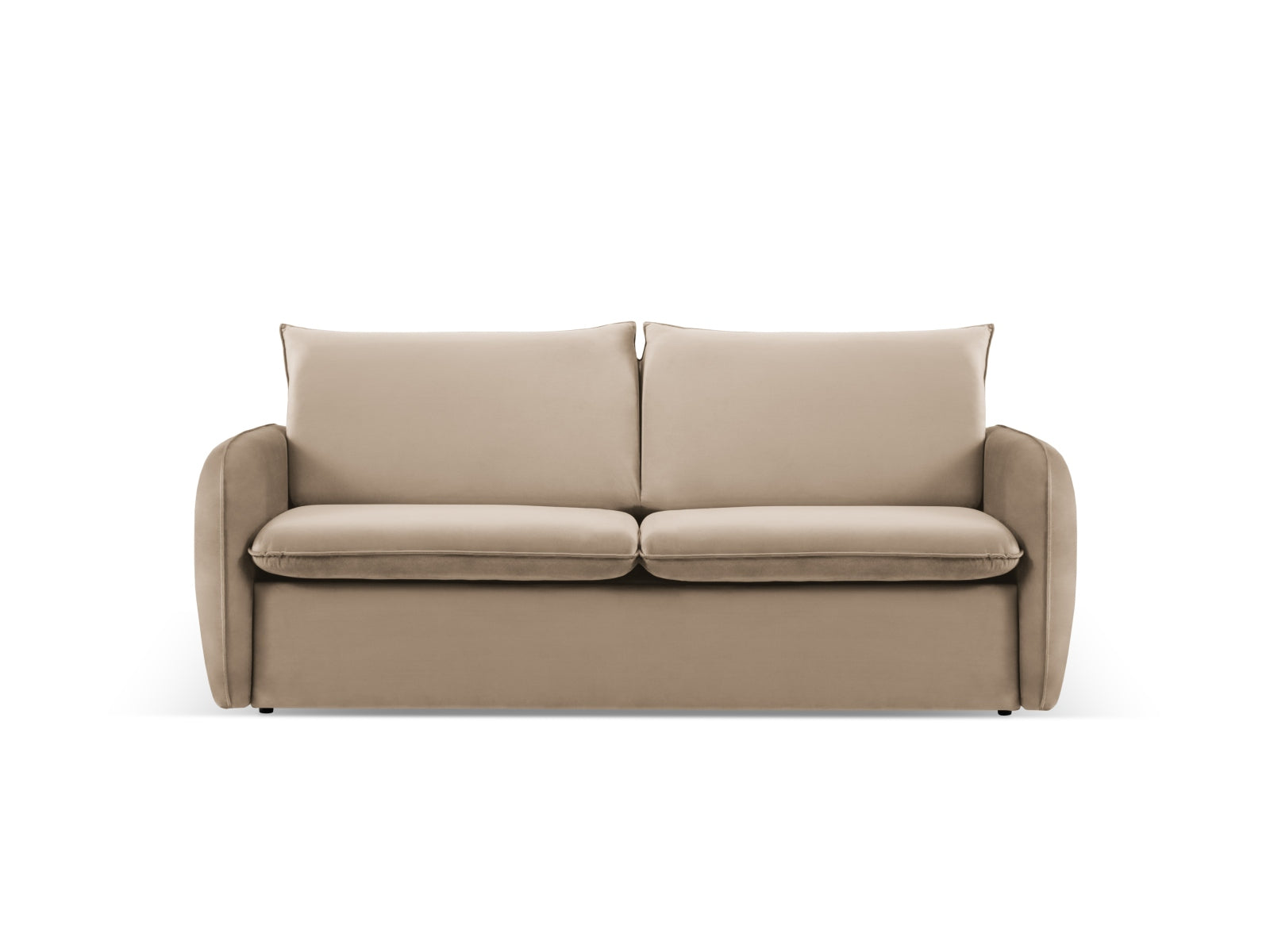 Vienna Velour Sofa mit Schlaffunktion 3 Sitzer 102cm in Beige/Schwarz präsentiert im Onlineshop von KAQTU Design AG. Bett ist von Cosmopolitan Design