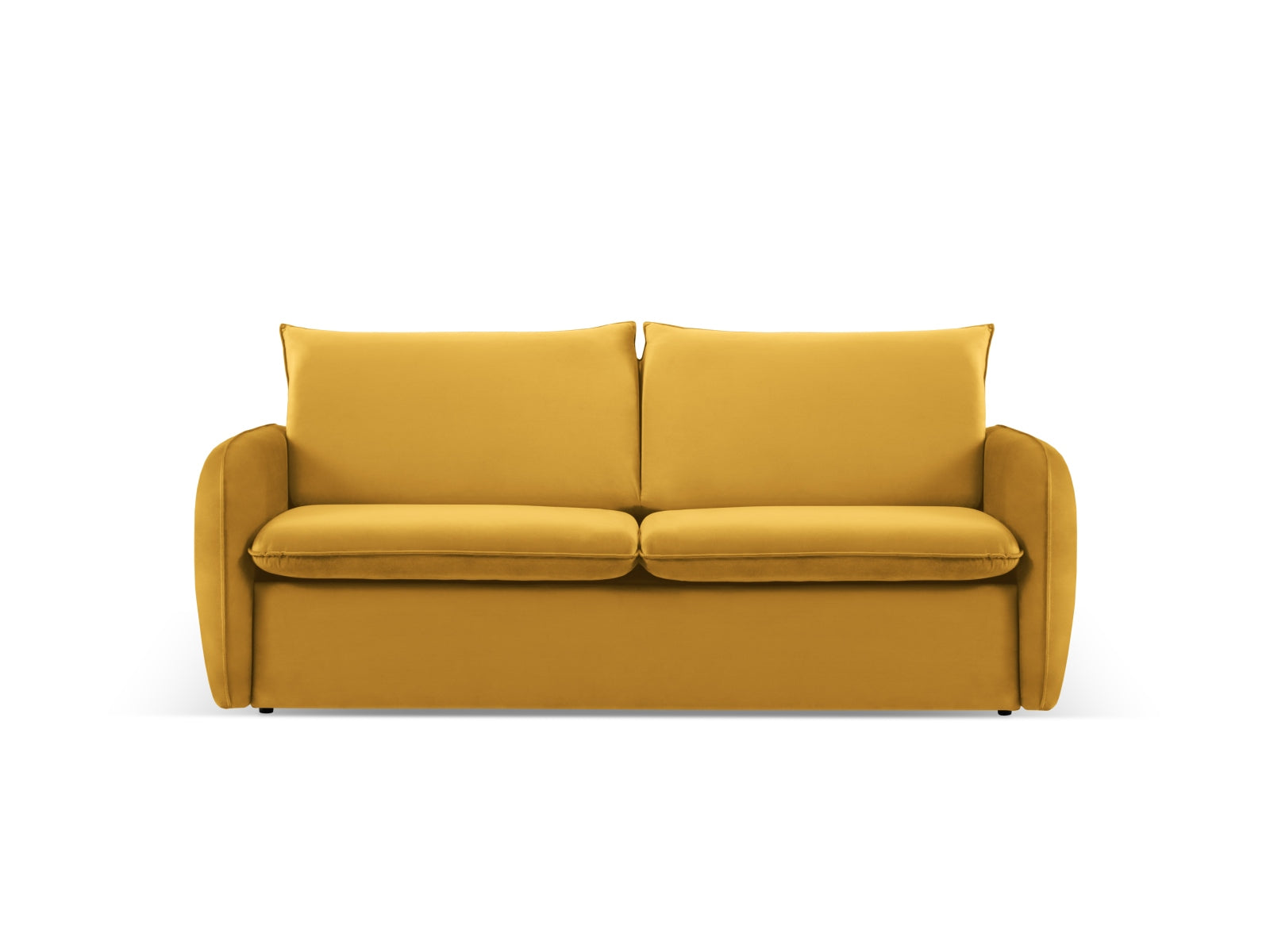 Vienna Velour Sofa mit Schlaffunktion 3 Sitzer 102cm in Yellow/Schwarz präsentiert im Onlineshop von KAQTU Design AG. Bett ist von Cosmopolitan Design