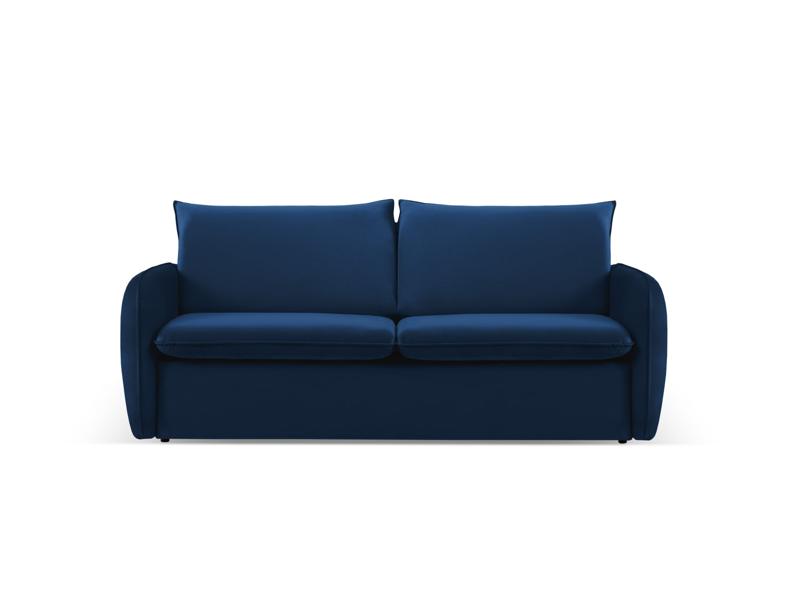 Vienna Velour Sofa mit Schlaffunktion 3 Sitzer 102cm in Royal Blue/Schwarz präsentiert im Onlineshop von KAQTU Design AG. Bett ist von Cosmopolitan Design