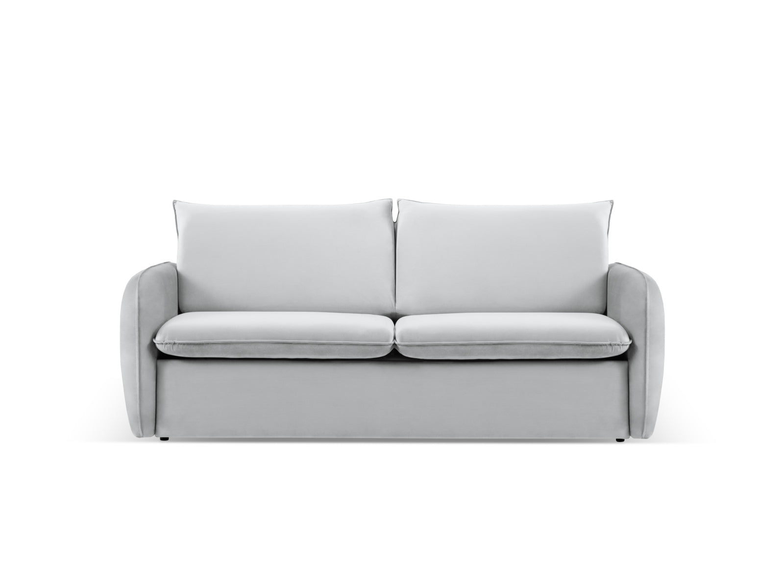 Vienna Velour Sofa mit Schlaffunktion 3 Sitzer 102cm in Silver/Schwarz präsentiert im Onlineshop von KAQTU Design AG. Bett ist von Cosmopolitan Design