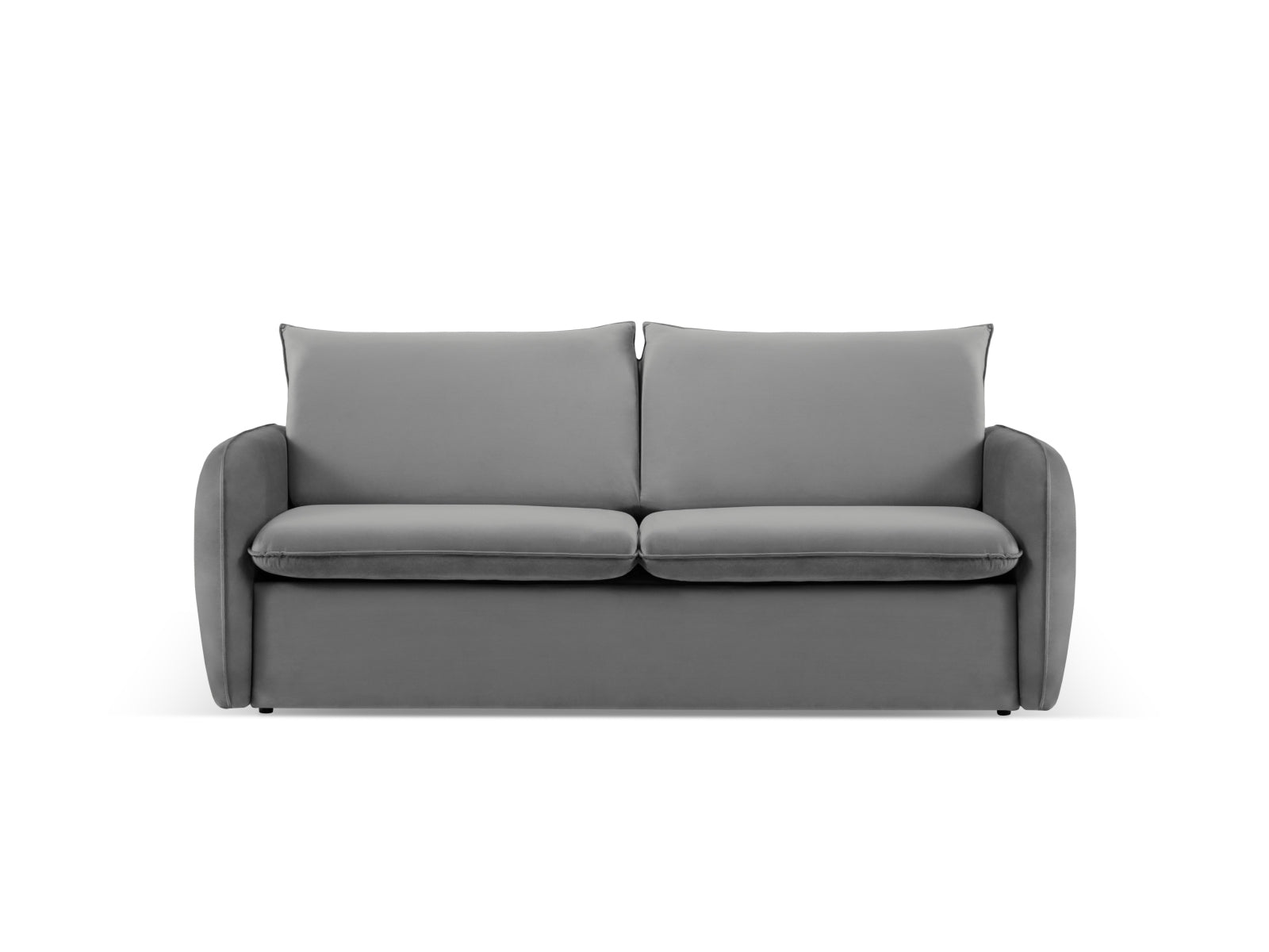 Vienna Velour Sofa mit Schlaffunktion 3 Sitzer 102cm in Light Grey/Schwarz präsentiert im Onlineshop von KAQTU Design AG. Bett ist von Cosmopolitan Design