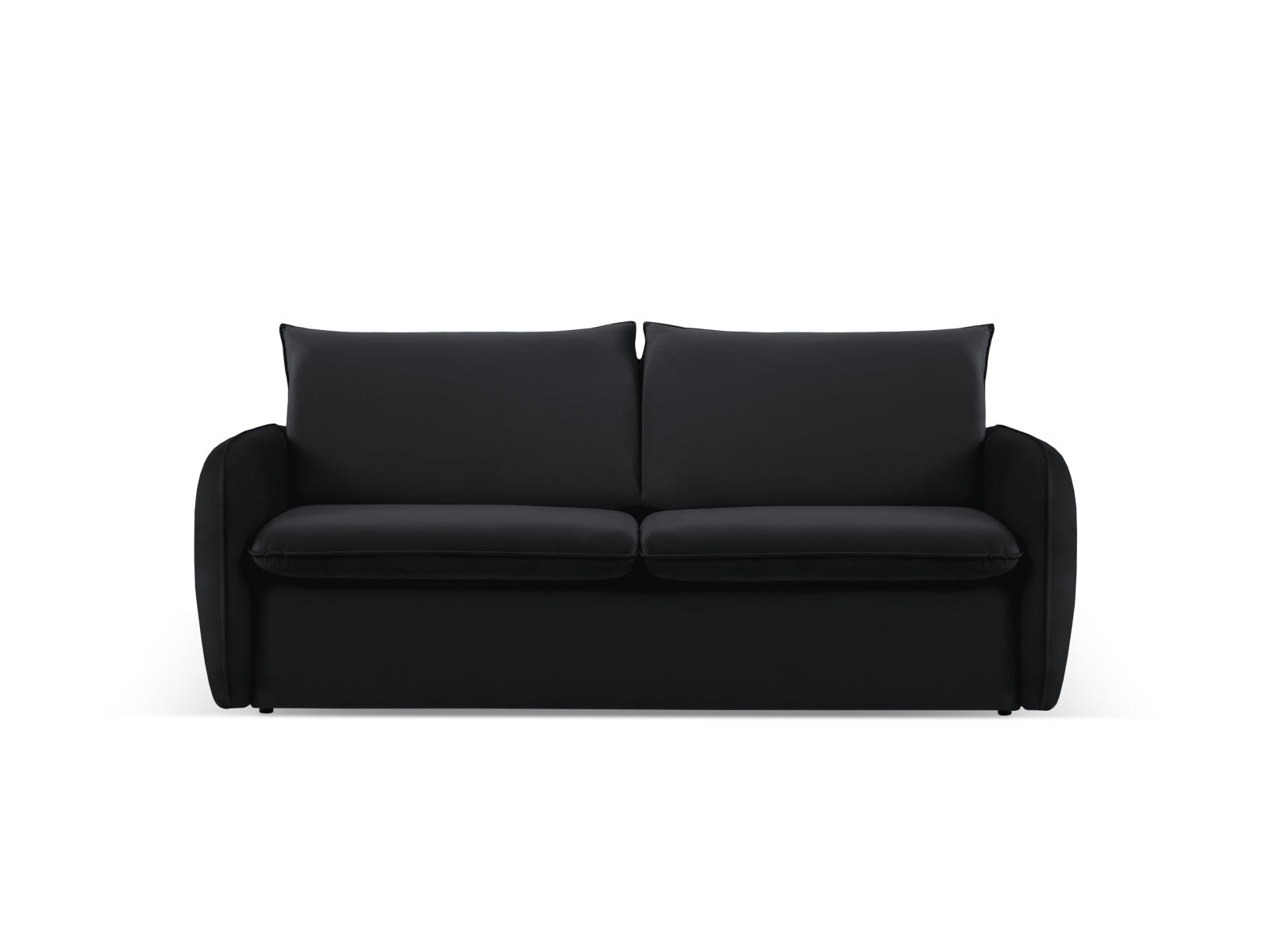 Vienna Velour Sofa mit Schlaffunktion 3 Sitzer 102cm in Black/Schwarz präsentiert im Onlineshop von KAQTU Design AG. Bett ist von Cosmopolitan Design