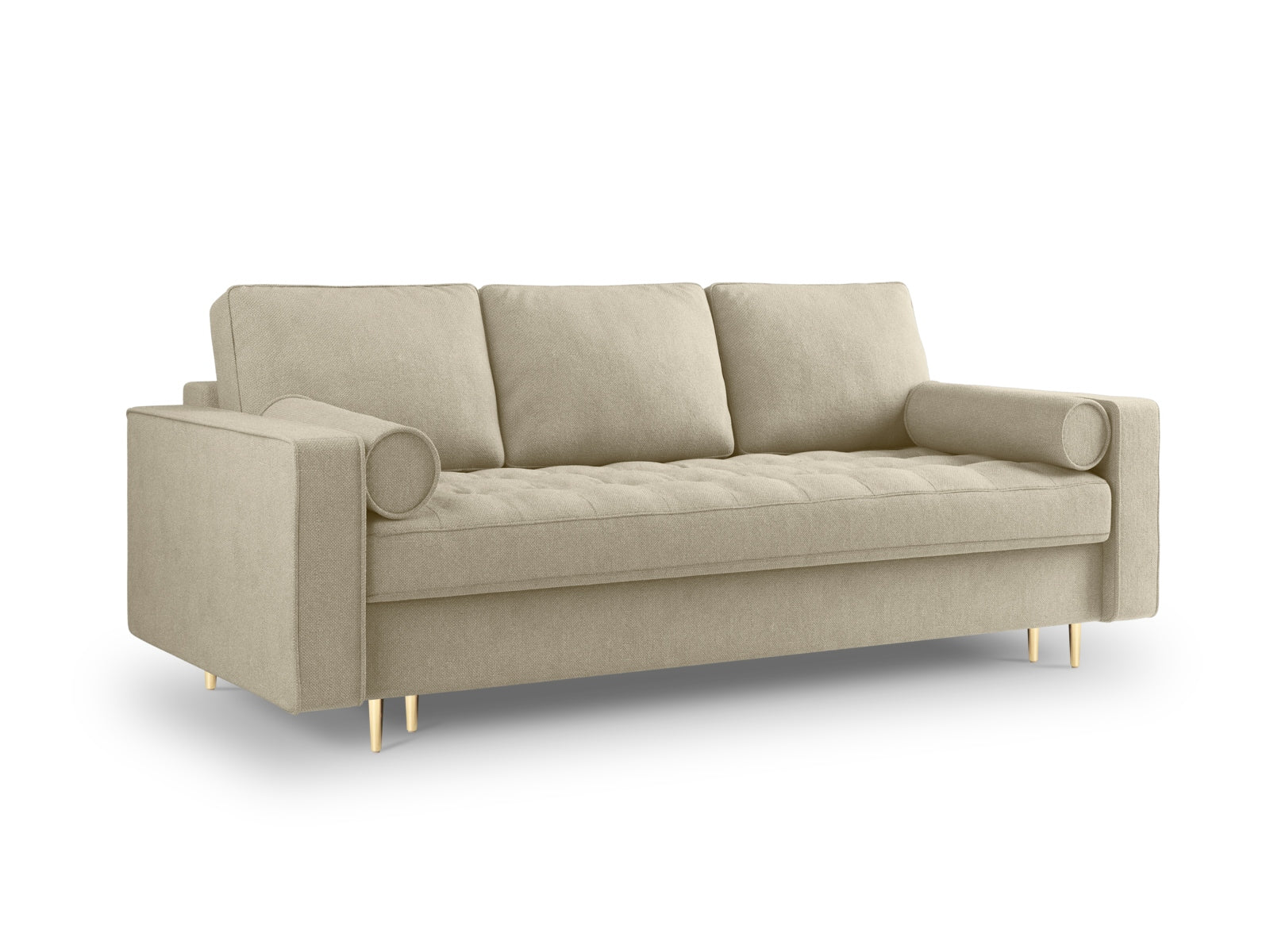 3-Sitzer Sofa Aspen mit Schlaffunktion und Stauraum in Beige-Positano präsentiert im Onlineshop von KAQTU Design AG. Bettsofa ist von Cosmopolitan Design