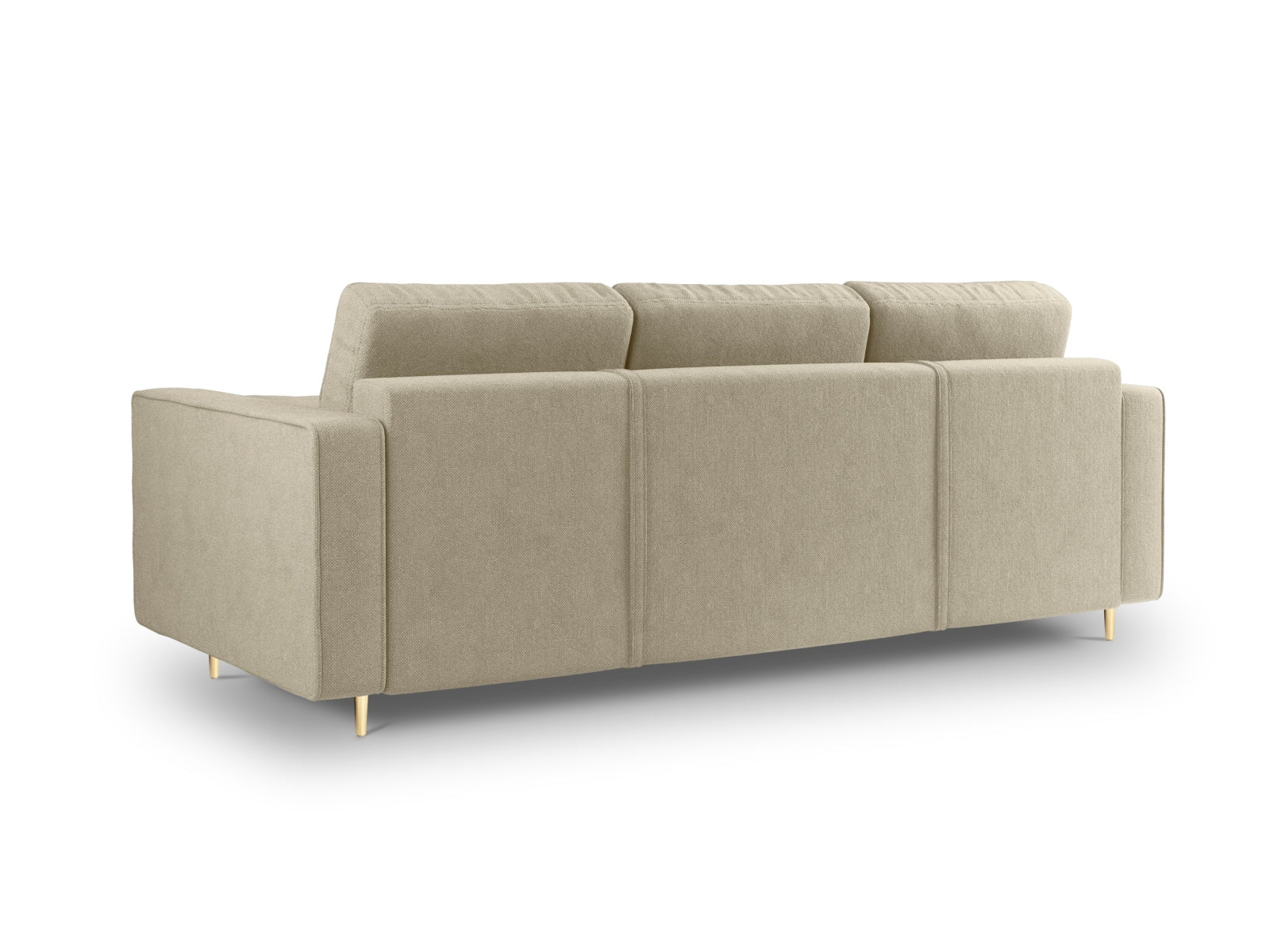 Beige 3-Sitzer Sofa Aspen, stilvolles Bettsofa mit cleverer Schlaffunktion und praktischem Stauraum für vielseitige Wohnlösungen.