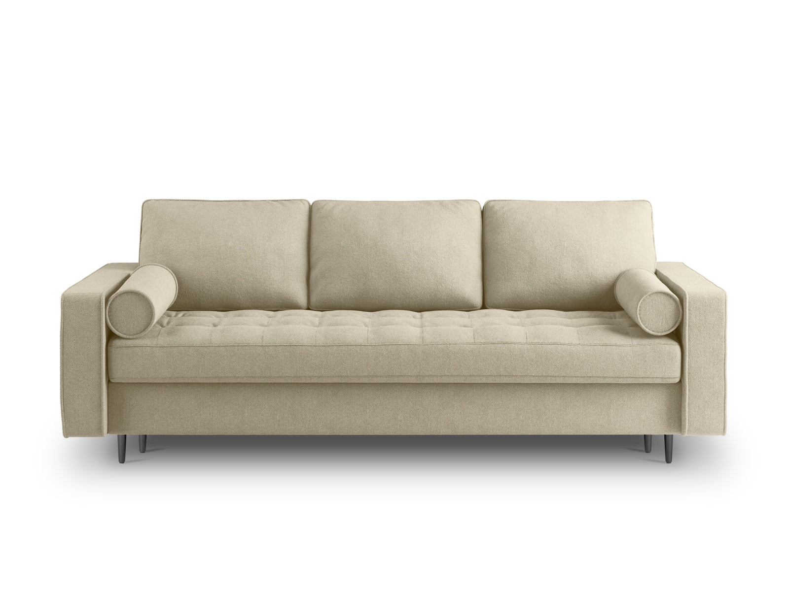 Beige 3-Sitzer Sofa Aspen, stilvolles Bettsofa mit cleverer Schlaffunktion und zusätzlichem Stauraum für vielseitige Wohnlösungen.