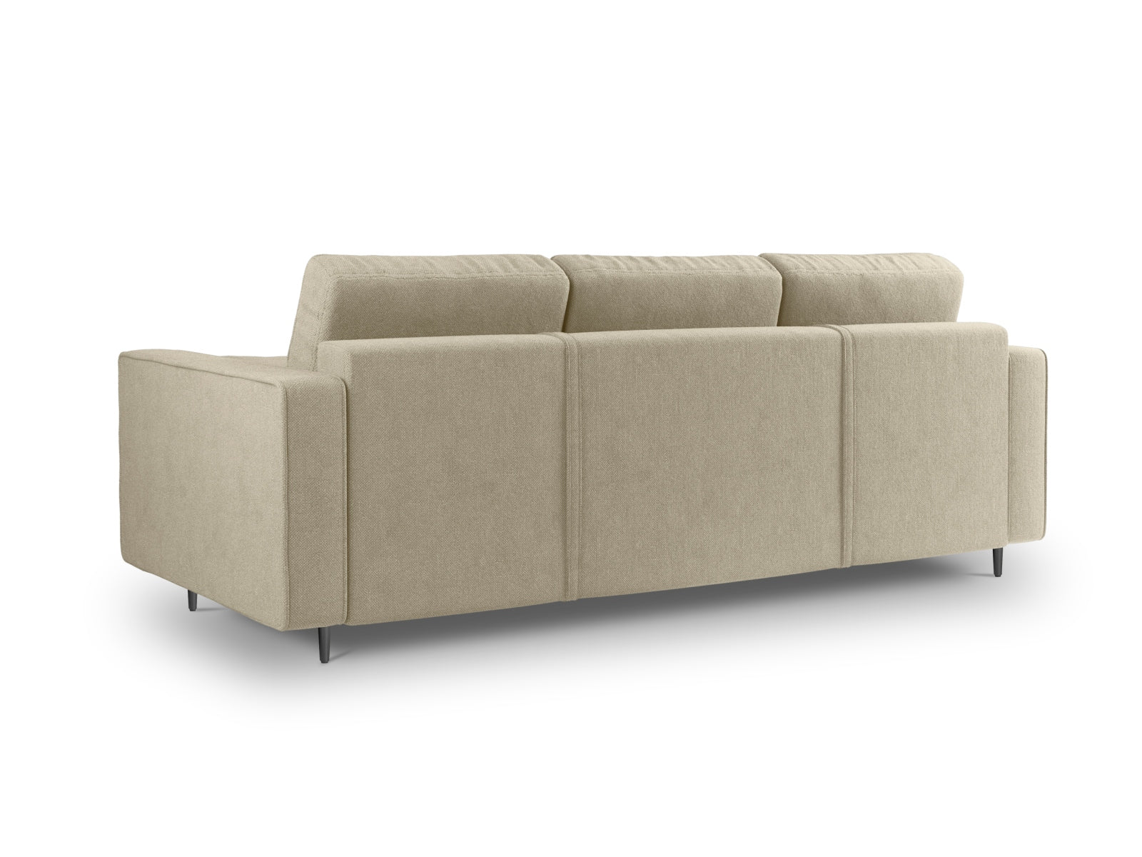 Elegantes 3-Sitzer Sofa Aspen in Beige, multifunktionales Bettsofa mit praktischer Schlaffunktion und integriertem Stauraum für optimalen Komfort.