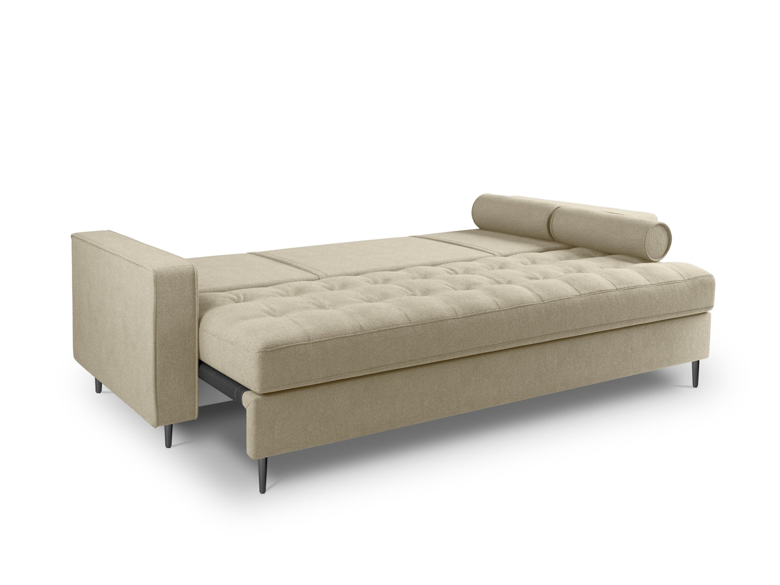 Stylisches 3-Sitzer Sofa Aspen in sanftem Beige, ideal als Bettsofa mit cleverem Stauraum und vielseitiger Schlaffunktion für jeden Raum.
