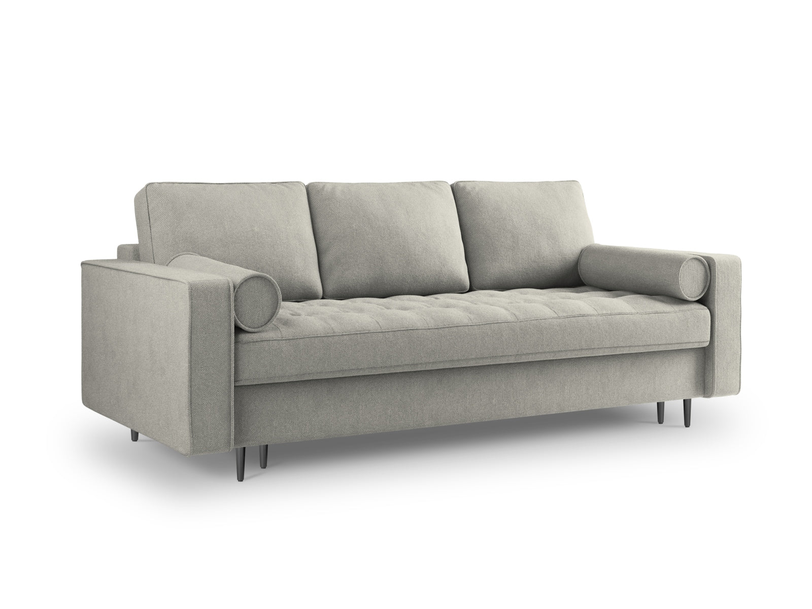 3-Sitzer Sofa Aspen mit Schlaffunktion und Stauraum in Light Grey-Positano präsentiert im Onlineshop von KAQTU Design AG. Bettsofa ist von Cosmopolitan Design