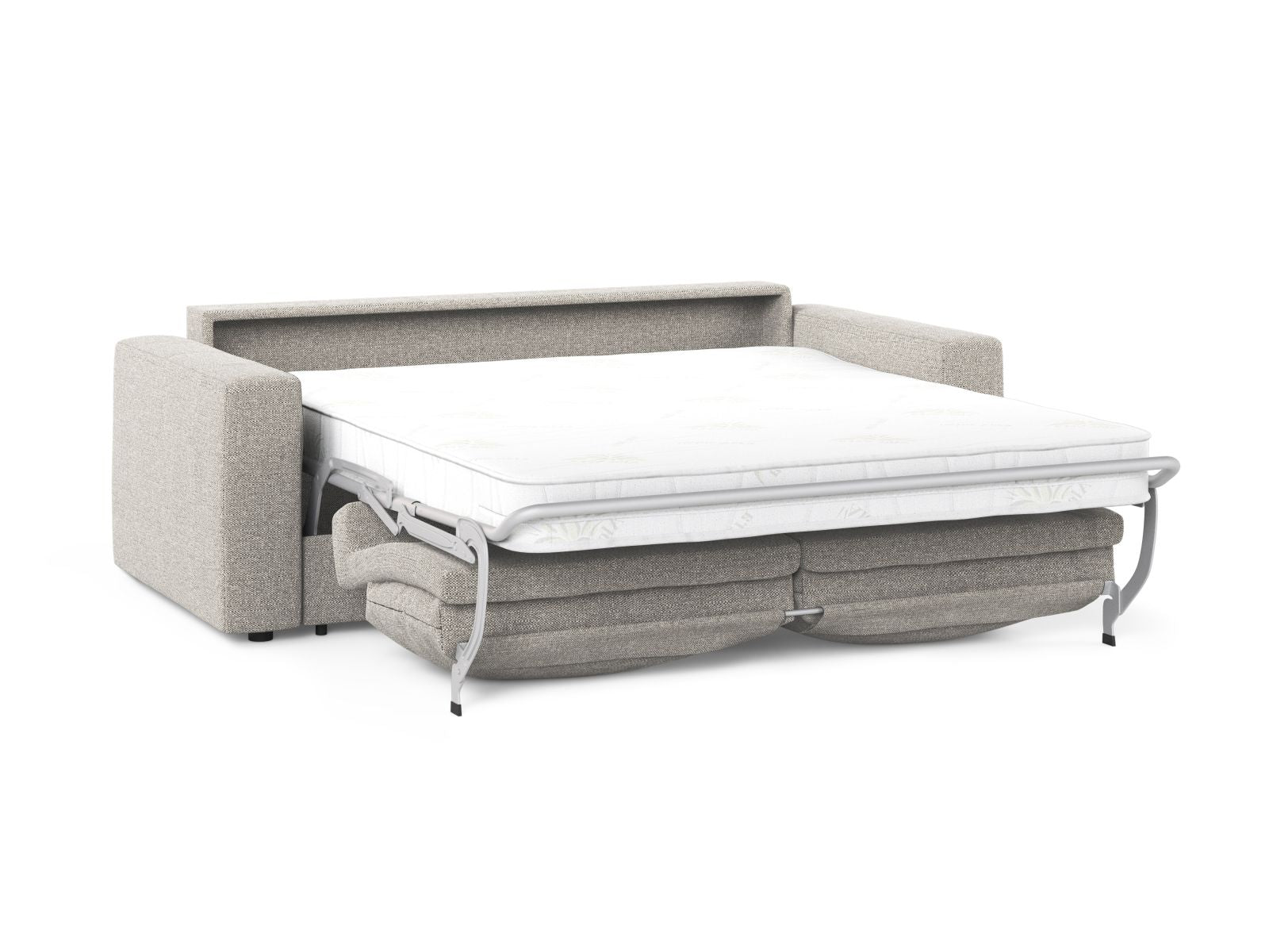 Elegantes 3-Sitzer Sofa Grena in Sand-Babel, ideal für kleine Räume, bietet eine praktische Schlaffunktion und stilvolles Design.