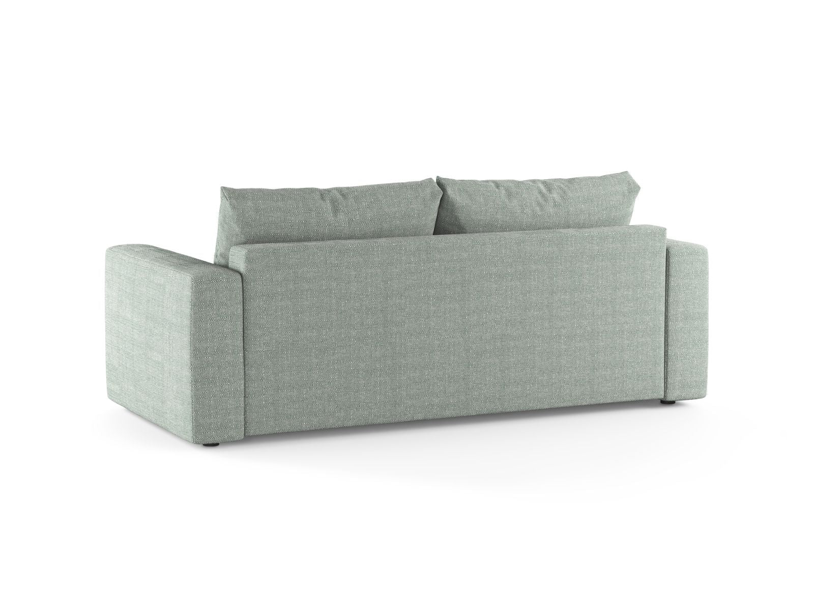 Stylisches 3-Sitzer Sofa Grena in sanftem Mint, perfekt für moderne Wohnräume und als praktisches Schlafsofa für Gäste.