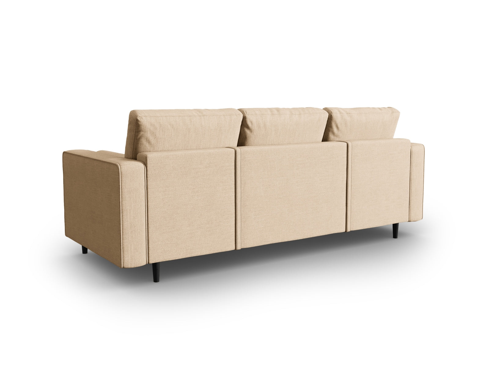 Beige 3-Sitzer Sofa Aspen von Cosmopolitan Design, vielseitig einsetzbar mit Schlaffunktion und Stauraum für stilvolles Wohnen.