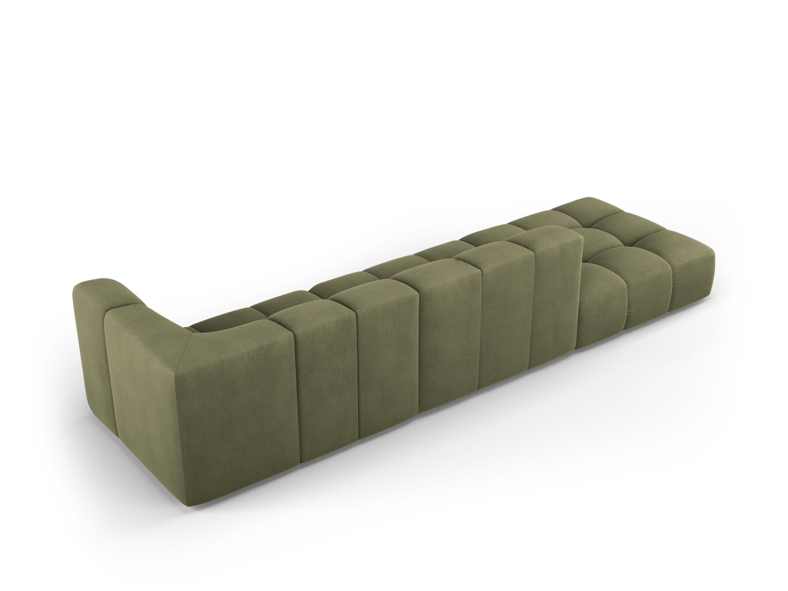 Modulares 4-Sitzer Sofa Moritz in zartem Grün, perfekt für stilvolle Wohnzimmer, entworfen von Cosmopolitan Design.