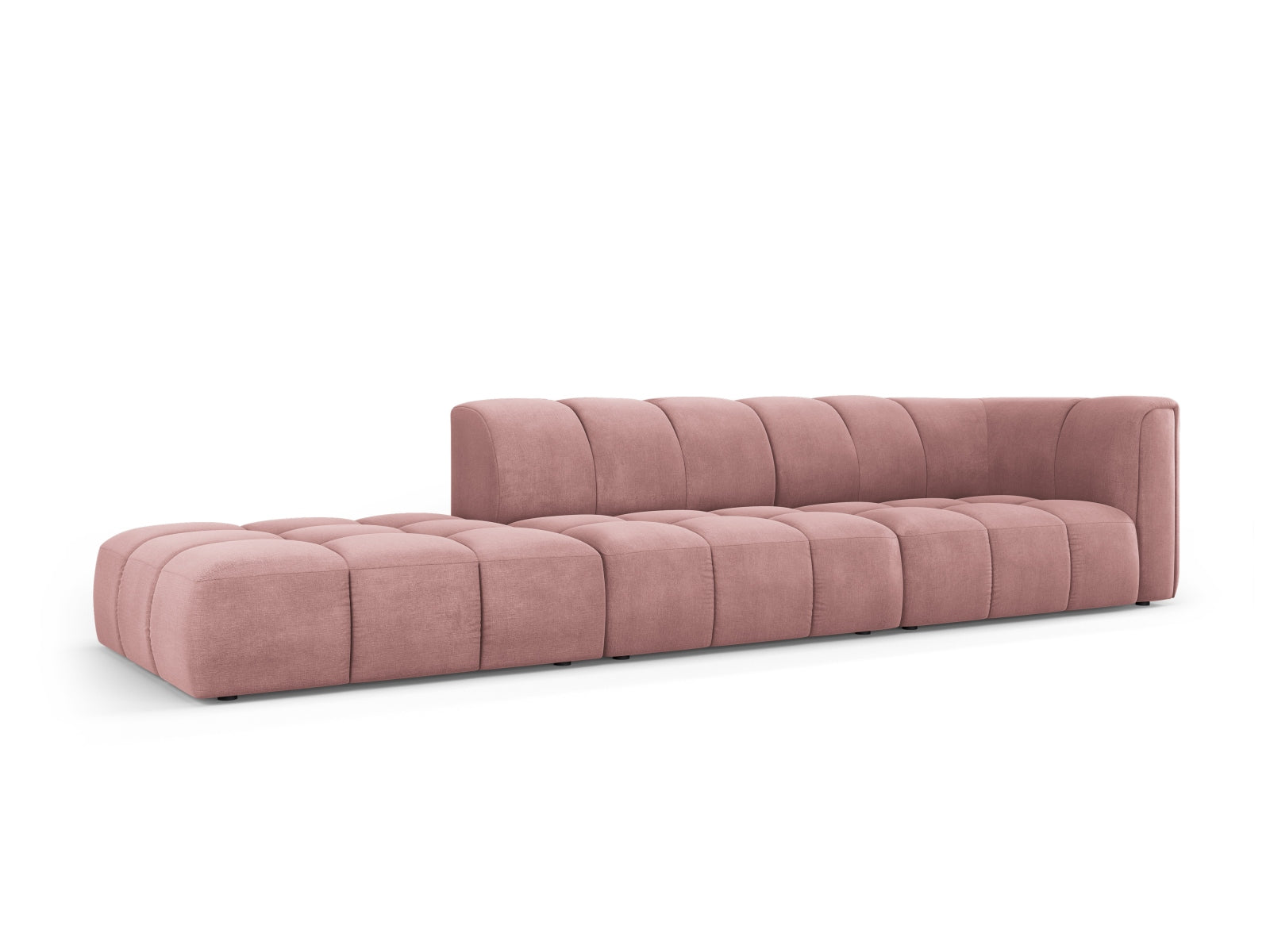 Elegantes 4-Sitzer Sofa Moritz in Pink-Rebel, modulares Design für stilvolle Wohnräume, erhältlich bei KAQTU Design AG.