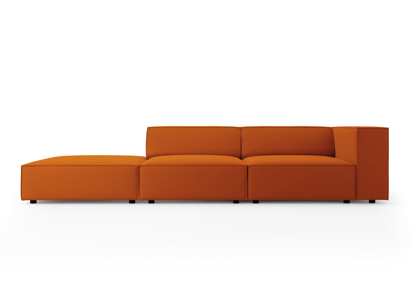 Arendal Velour Sofa links 4 Sitzer in Terracotta präsentiert im Onlineshop von KAQTU Design AG. L-Sofa links ist von Cosmopolitan Design